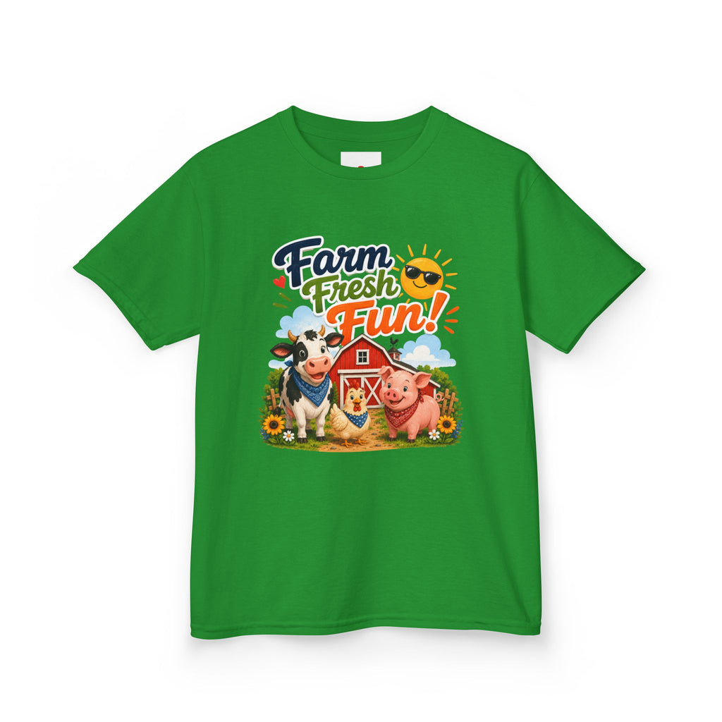 Kids Farm T-Shirt — "Farm Fresh Fun!" Cute Cow & Pig Toddler Tee
