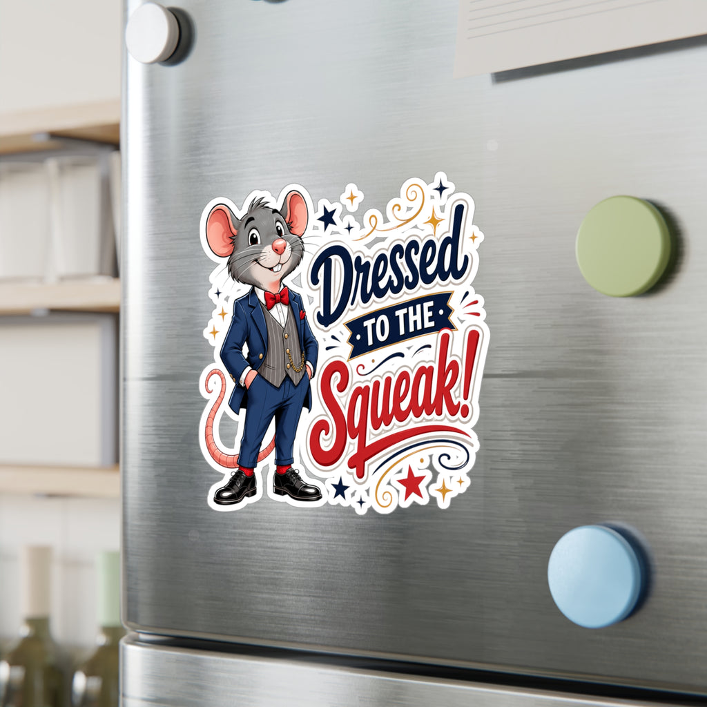 Dressed to the Squeak! Mouse Vinyl Sticker — Cute Dapper Character Kiss-Cut Decal