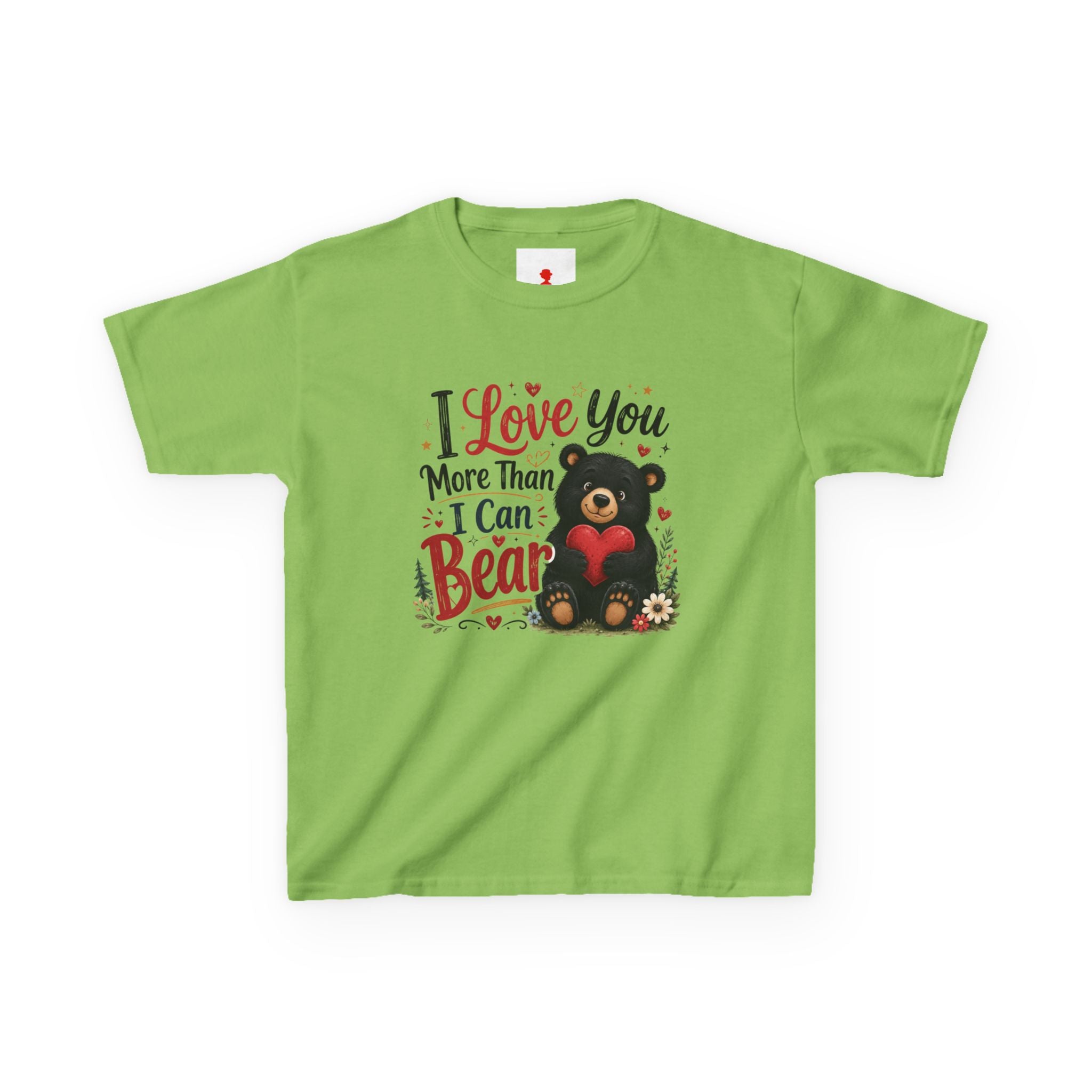 Kids T-Shirt - "I Love You More Than I Can Bear" Cute Bear Valentine Tee