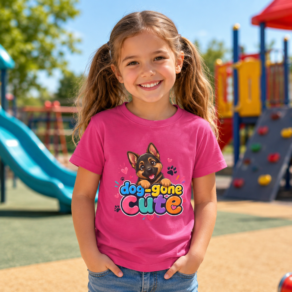 Kids T-Shirt — "Dog-Gone Cute" German Shepherd Puppy Tee