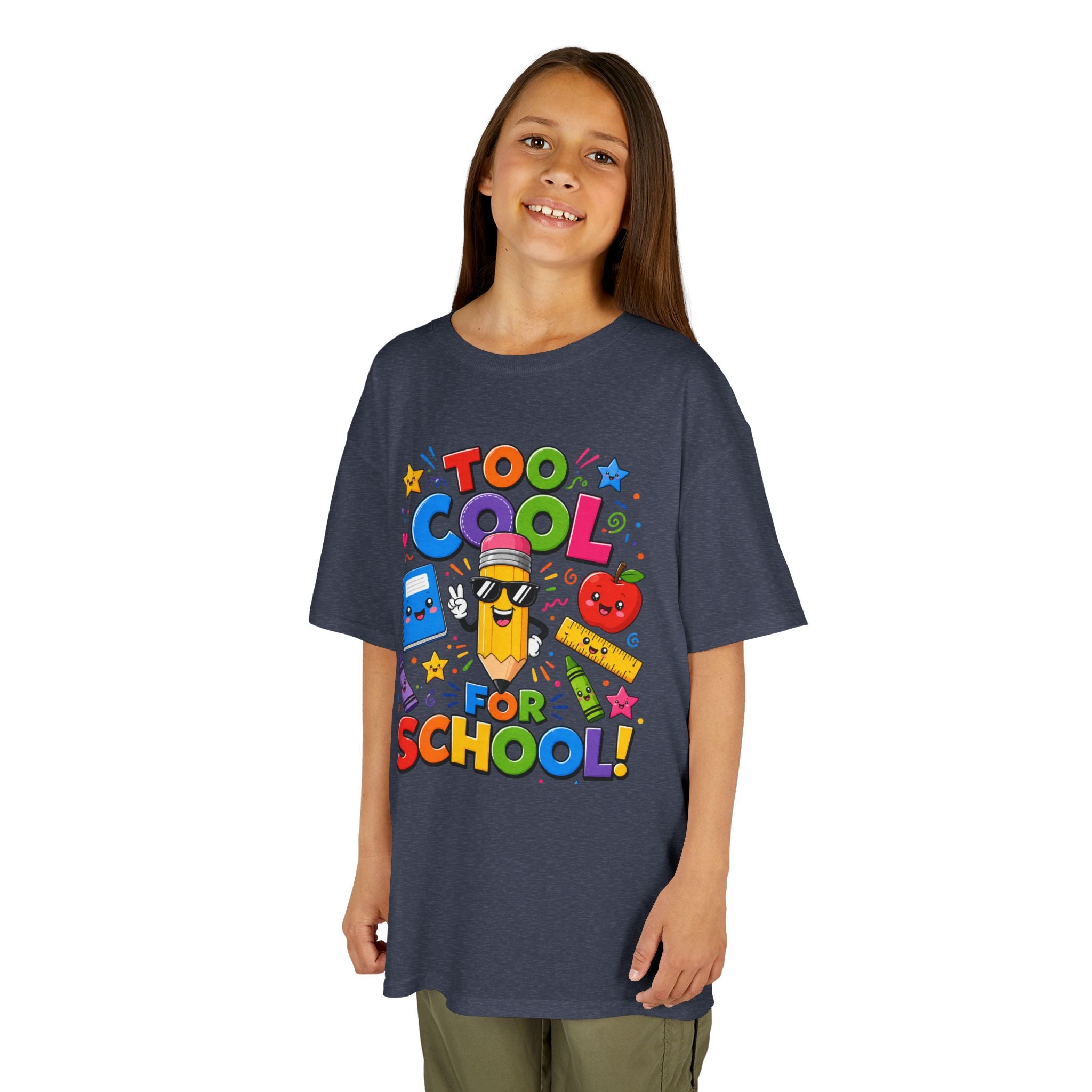 Too Cool For School Kids Tee | Cute Pencil School Supplies Back to School