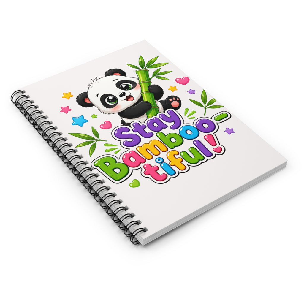 Stay Bambootiful Spiral Notebook — Cute Panda Ruled Notebook for Kids & Gift