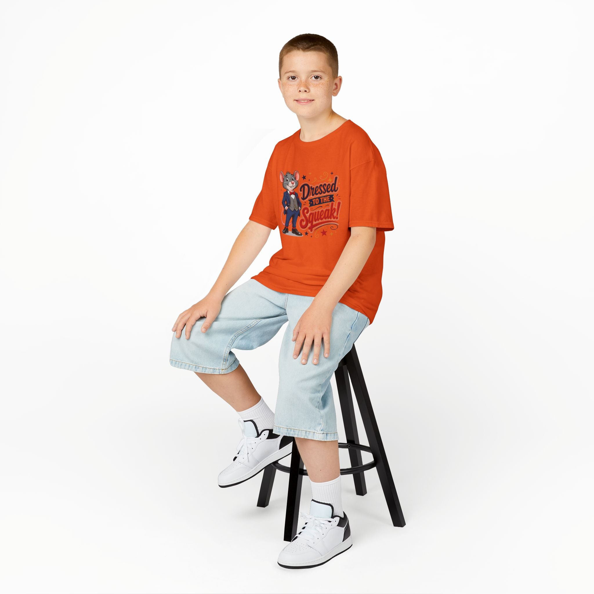 Kids Tee — "Dressed to the Squeak" Cartoon Mouse Graphic