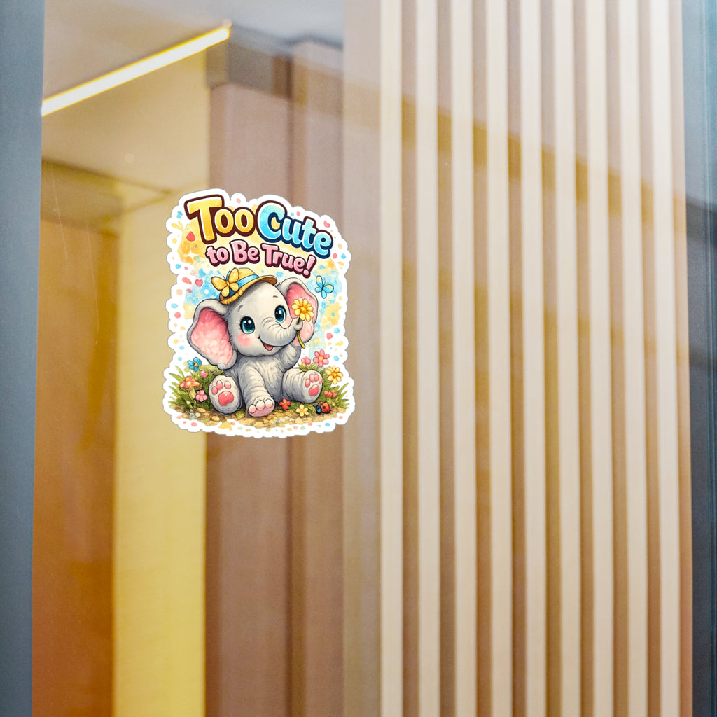 Too Cute to Be True! Elephant Kiss-Cut Vinyl Decal