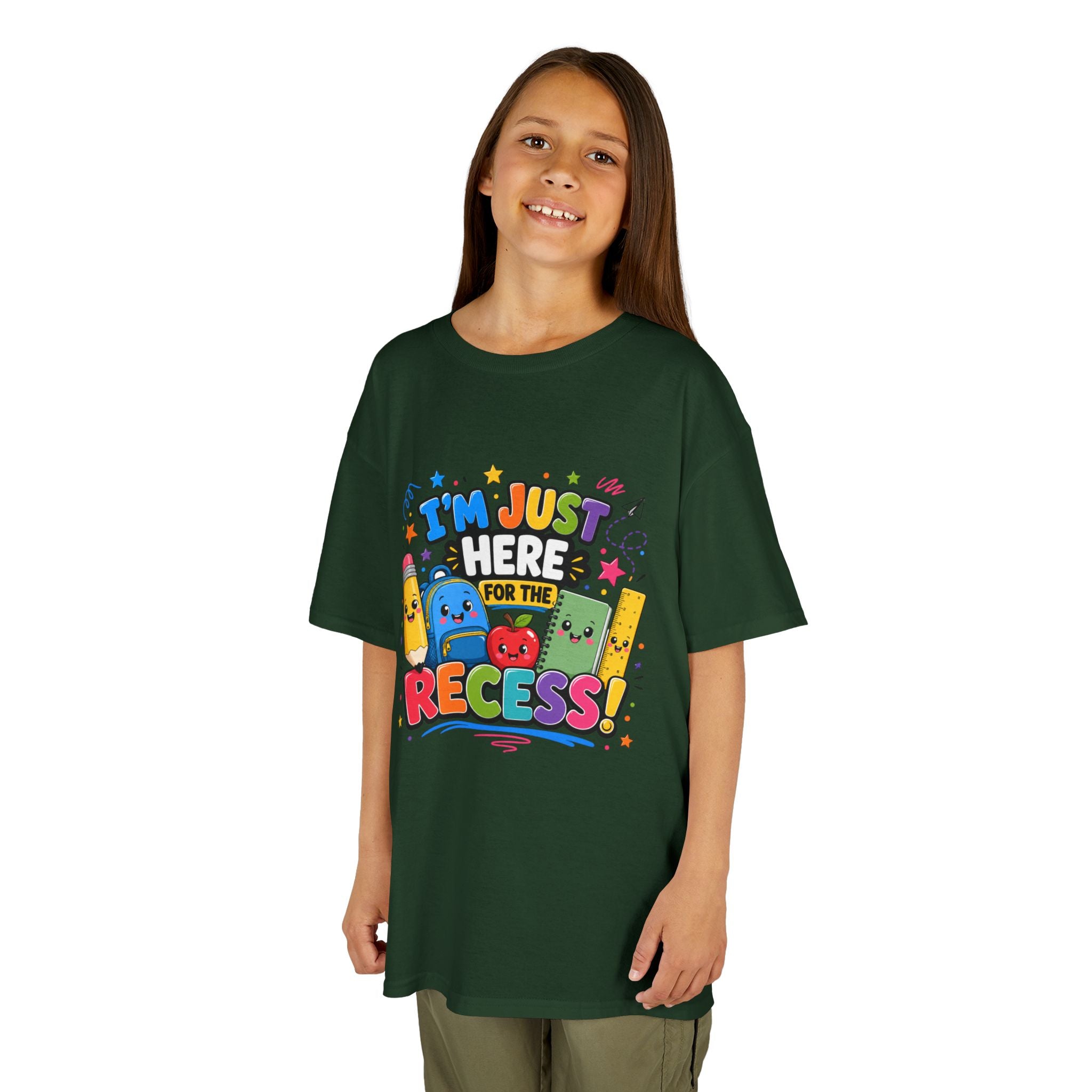 I'm Just Here for Recess Kids T-Shirt | Playful School Graphic Tee