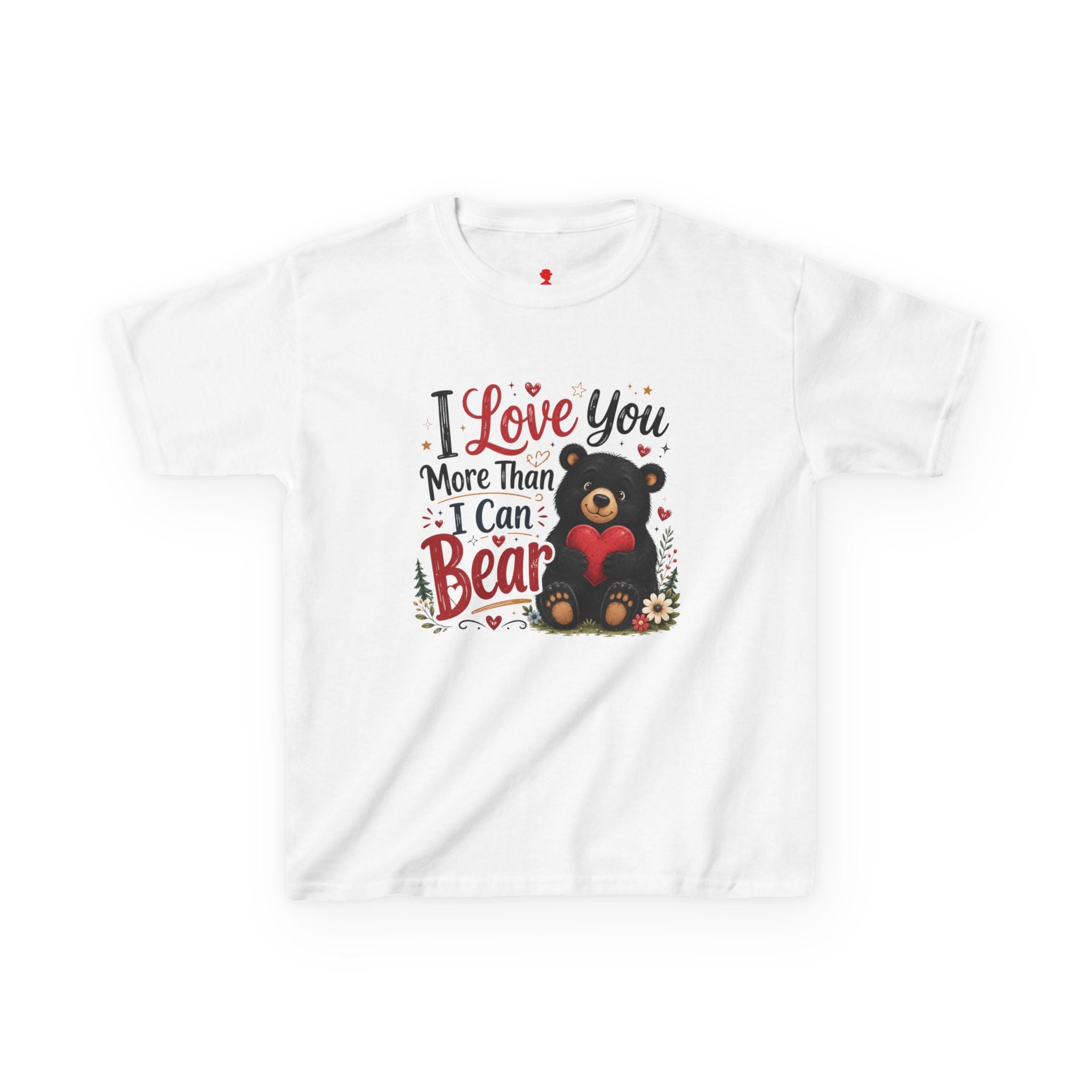 Kids T-Shirt - "I Love You More Than I Can Bear" Cute Bear Valentine Tee