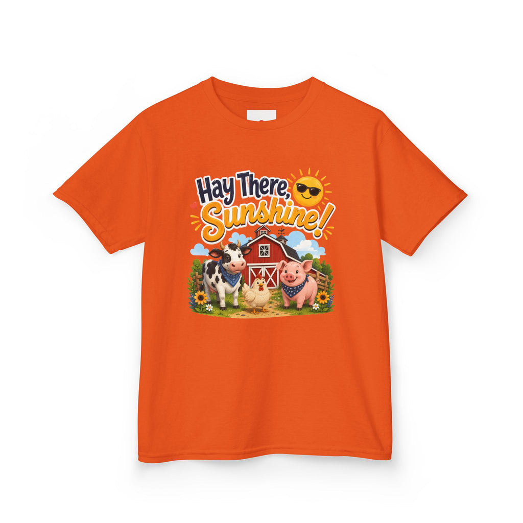 Kids Tee — "Hay There, Sunshine!" Farm Animal Graphic