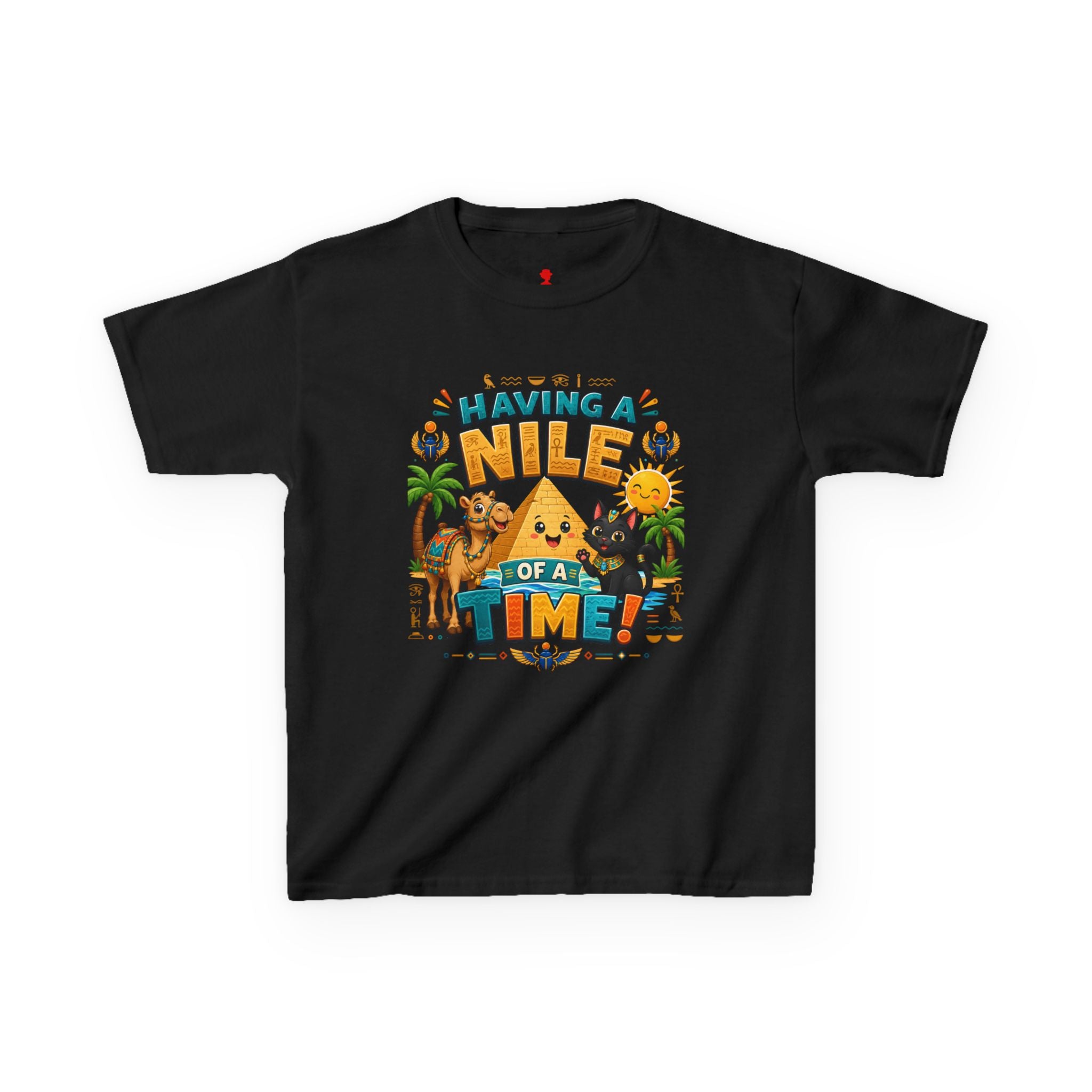 Having a Nile of a Time Kids Tee | Camel Pyramid Desert Cartoon