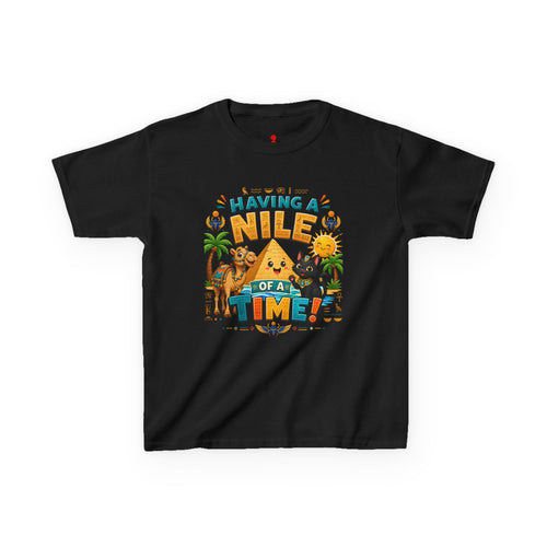 Having a Nile of a Time Kids Tee | Camel Pyramid Desert Cartoon