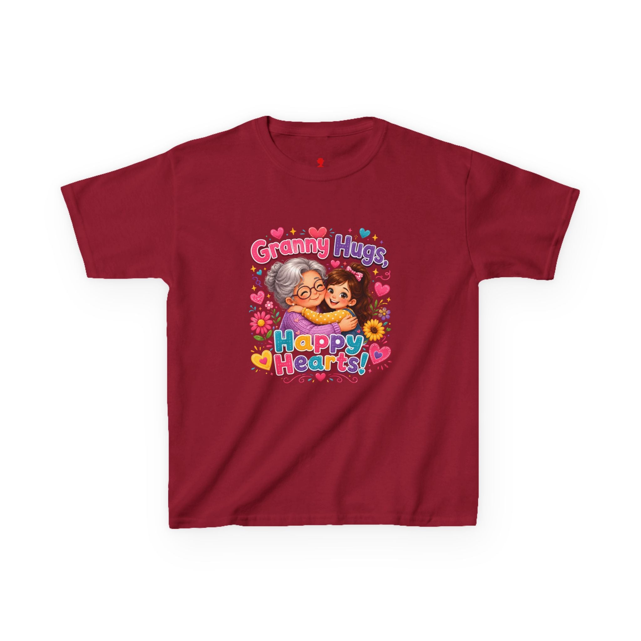 Granny Hugs Happy Hearts Tee | Grandma Grandchild Cute Illustration