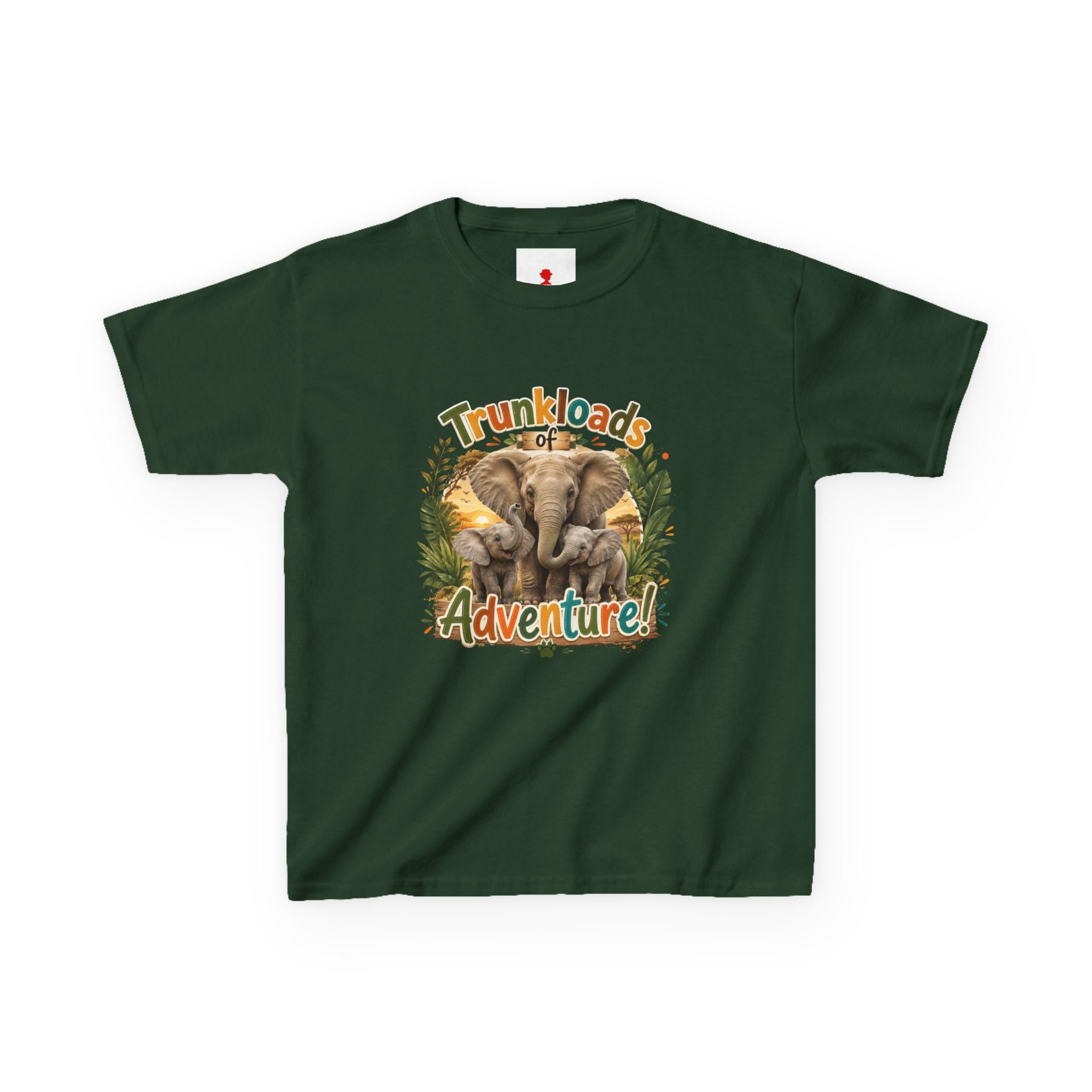 Kids Tee - "Trunkloads of Adventure" Elephant Graphic
