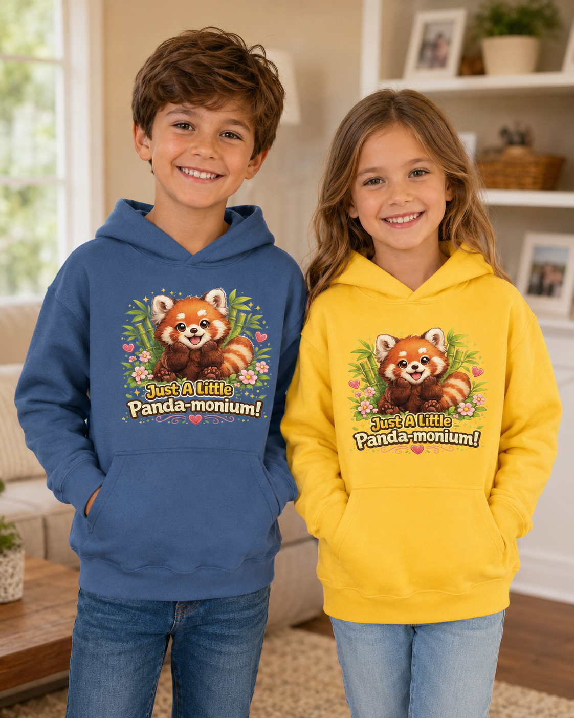 Red Panda Illustration Kids Hoodie | Just A Little Panda-monium, Cute Animal Shirt