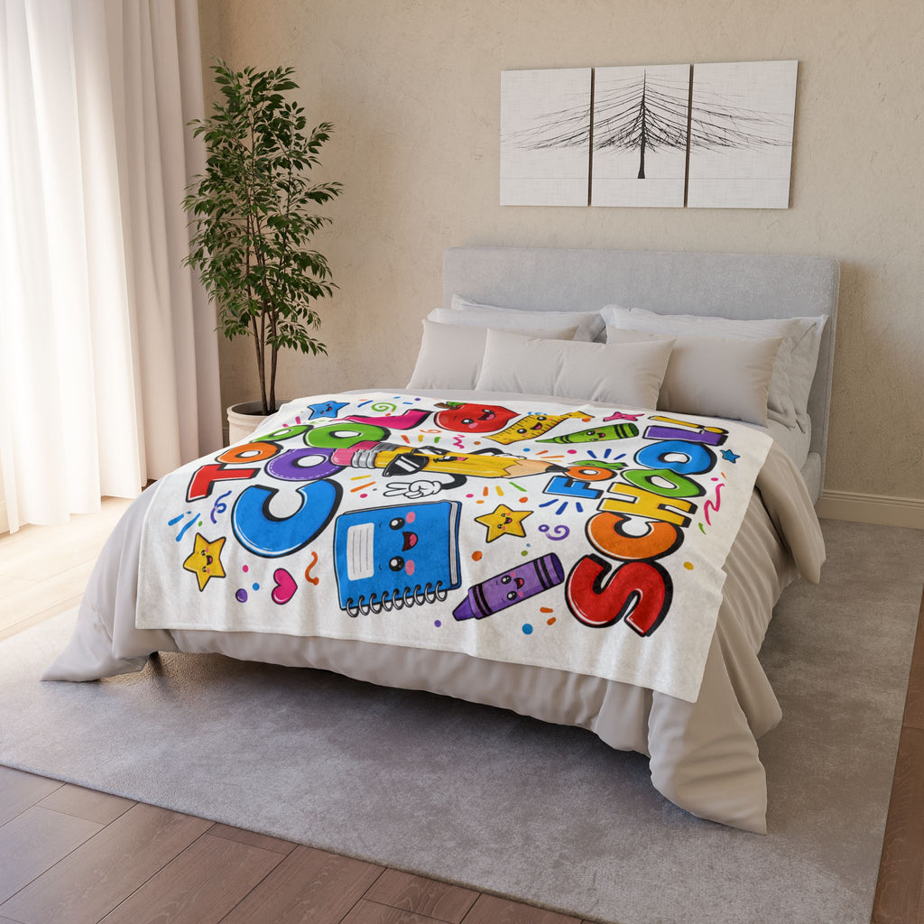 Too Cool For School Blanket — Cute Back to School Kids Throw