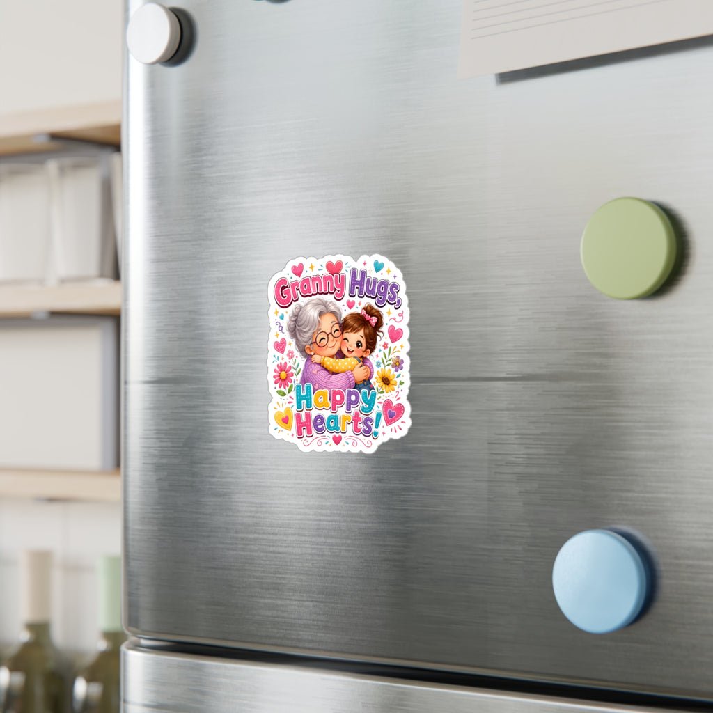Granny Hugs Happy Hearts Vinyl Sticker