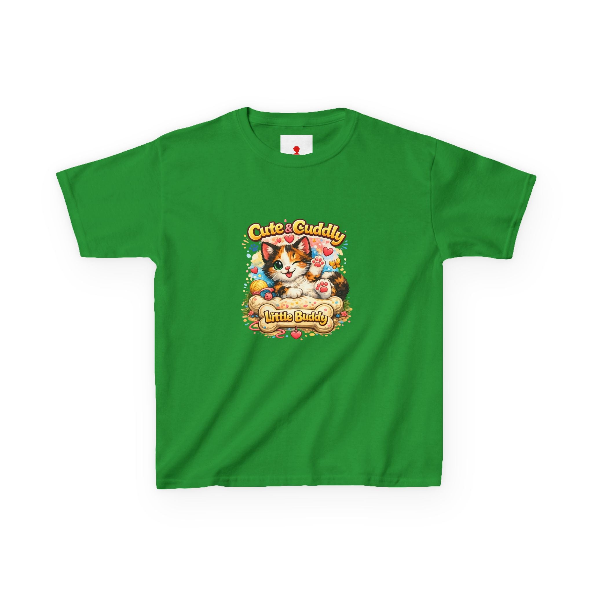 Kids T-Shirt — "Cute & Cuddly Little Buddy" Cat Graphic Tee