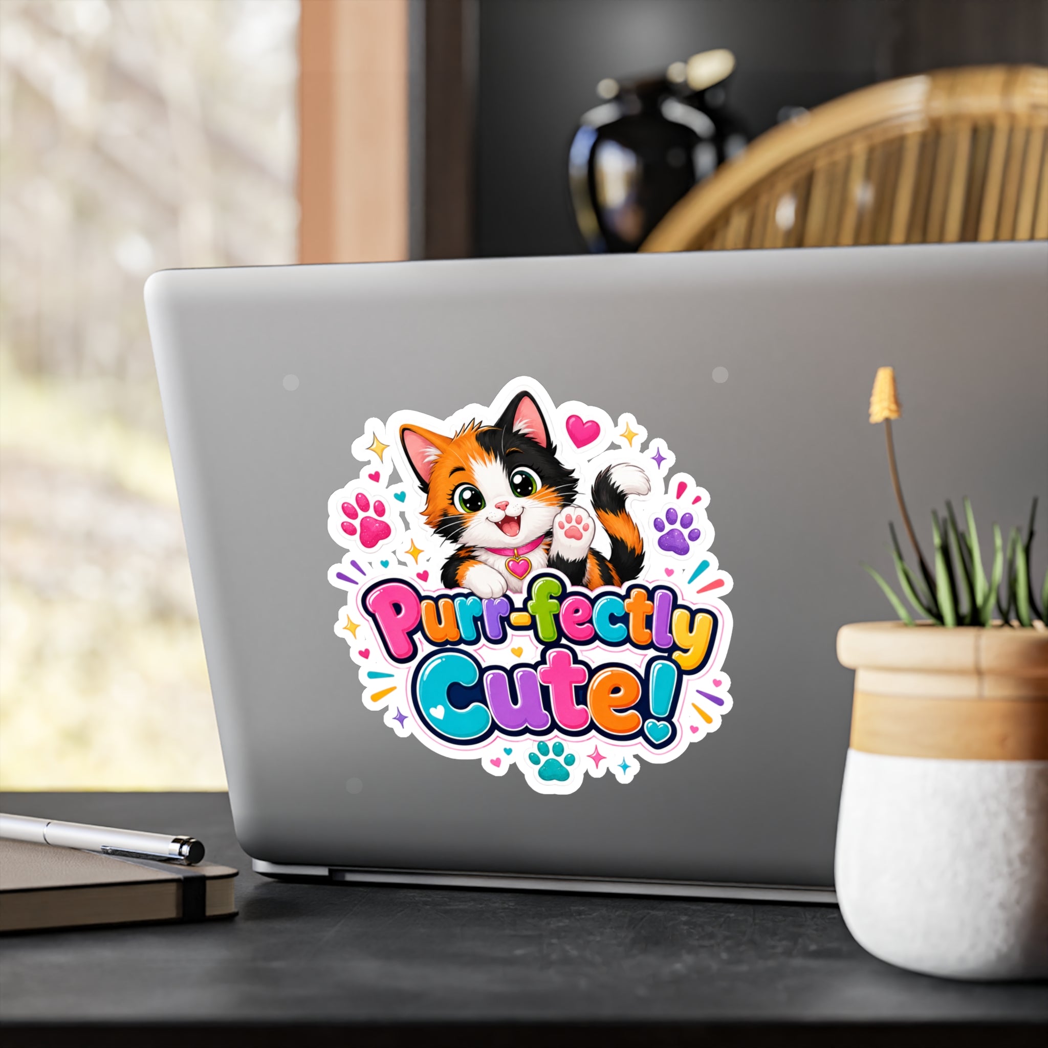 Purr-fectly Cute! Cat Kiss-Cut Vinyl Sticker