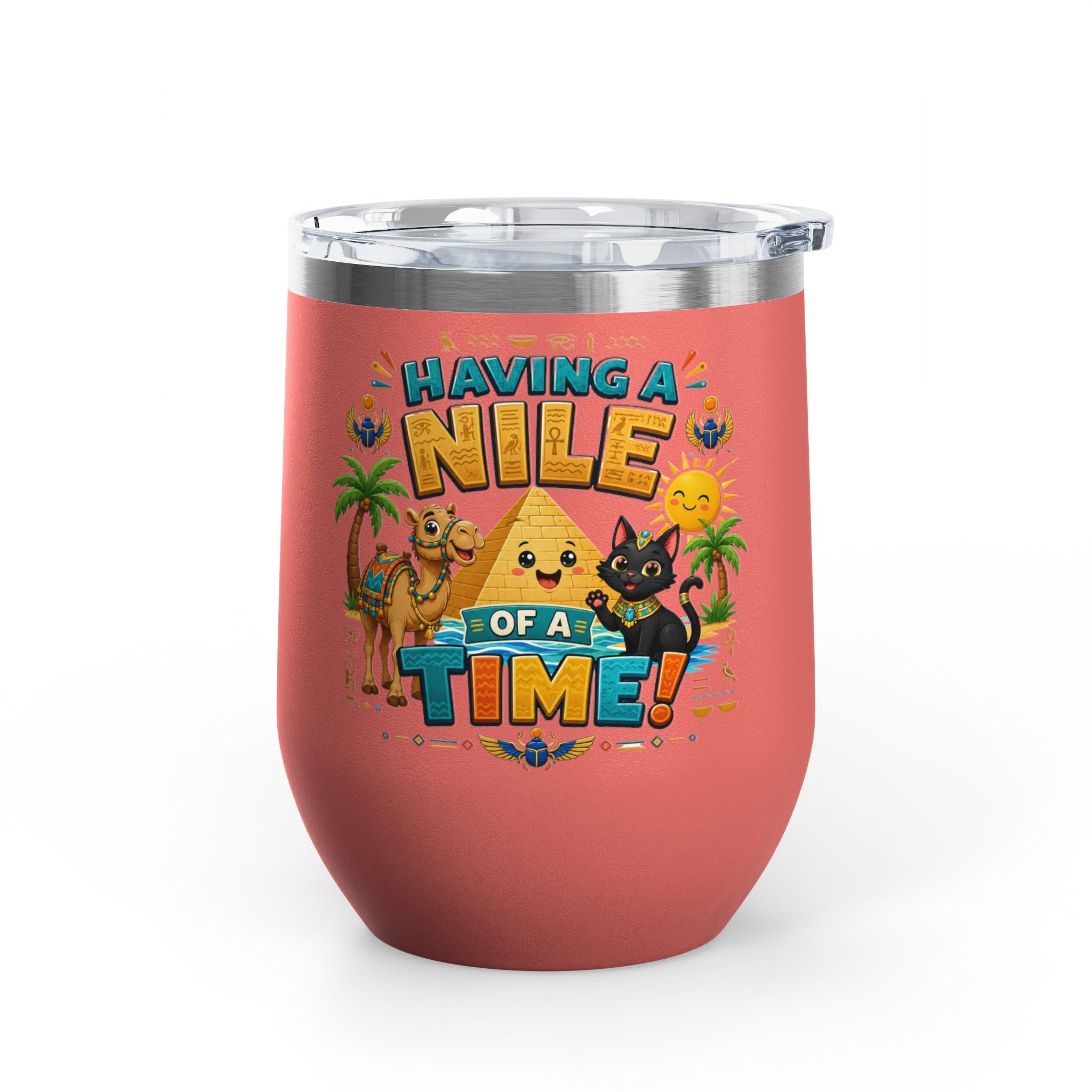 "Having a Nile of a Time" Cute Egyptian Pyramid Cat & Camel 12oz