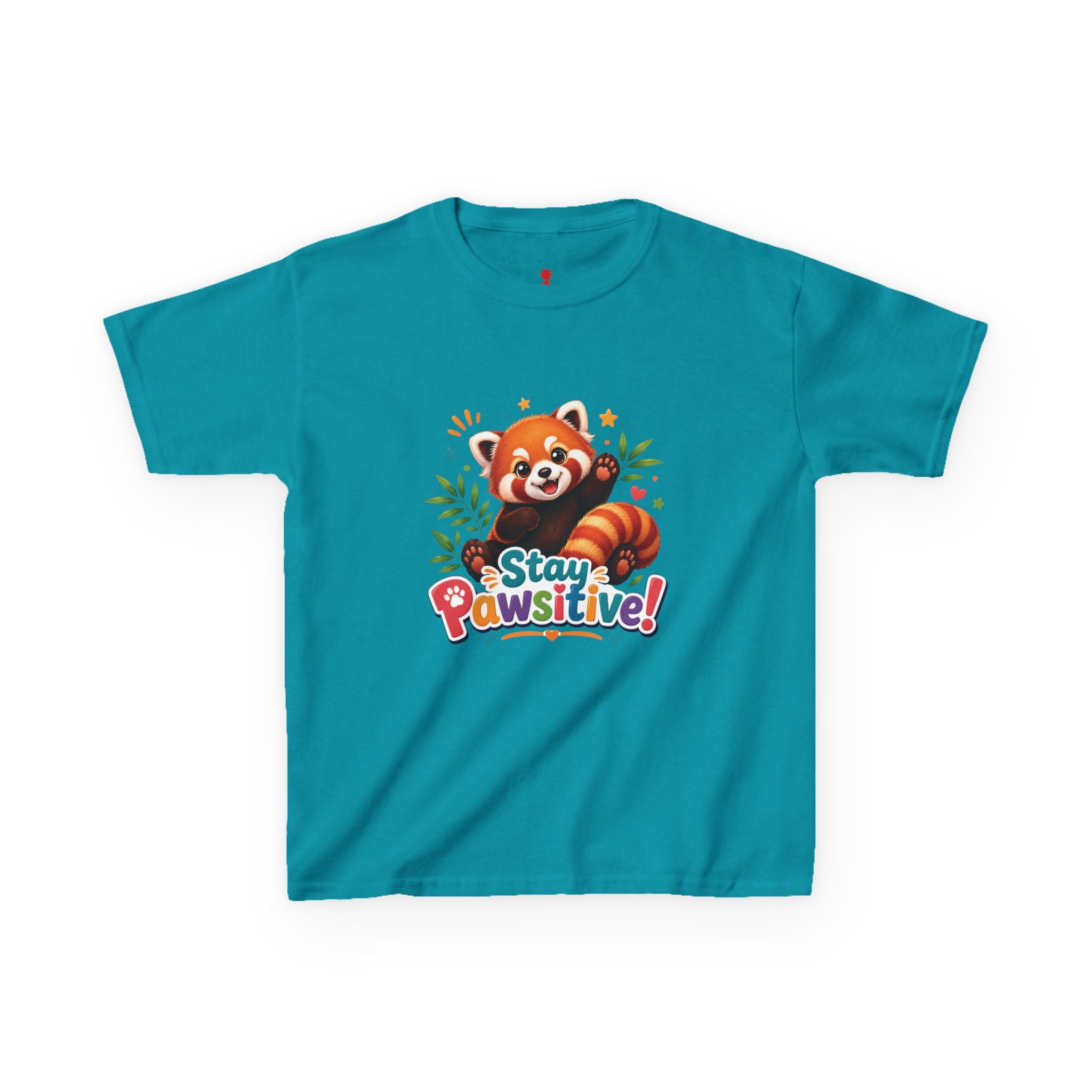Stay Pawsitive Red Panda Kids Tee | Cute Animal Positive Message