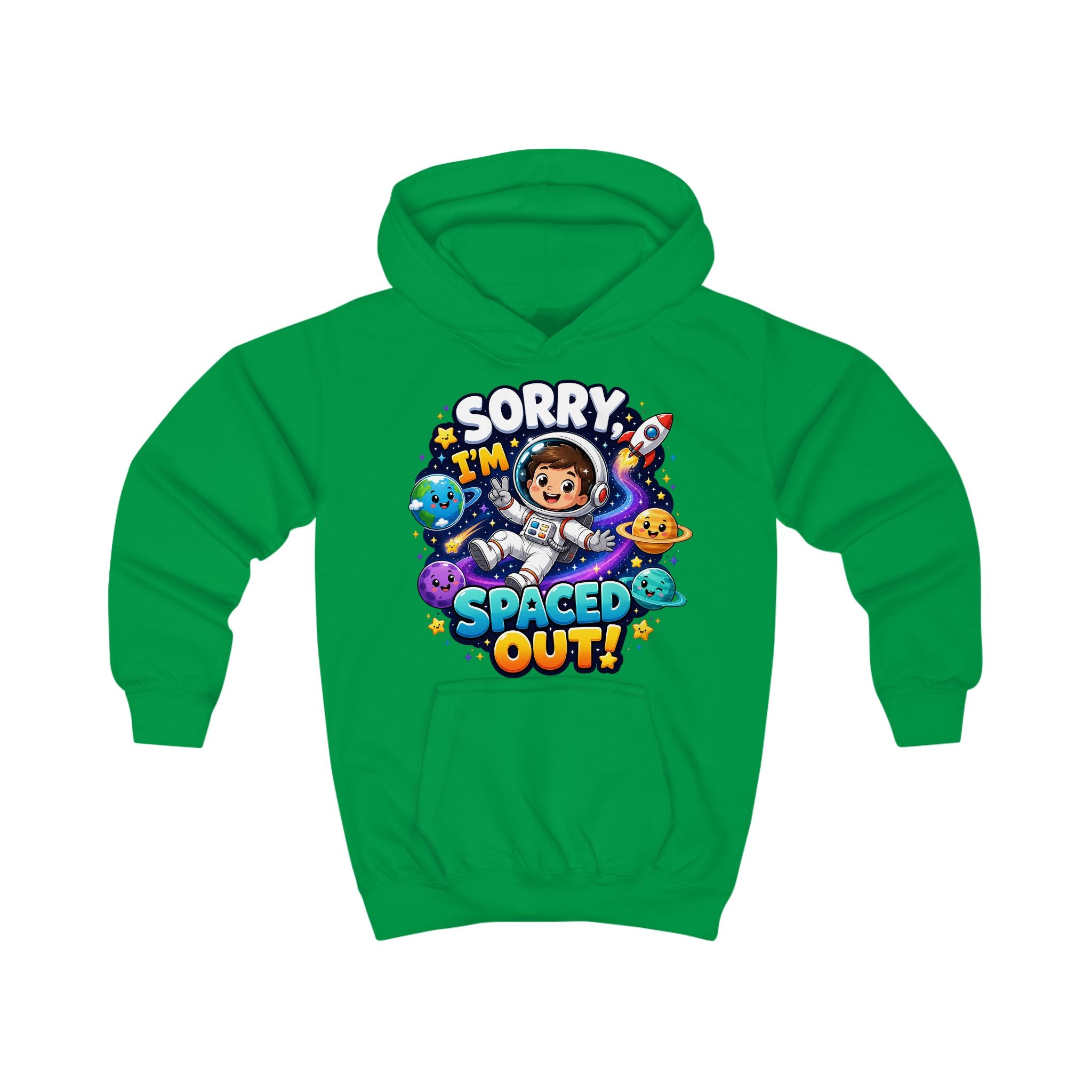 Sorry I’m Spaced Out Kids Hoodie — Cute Space Astronaut Sweatshirt for Children