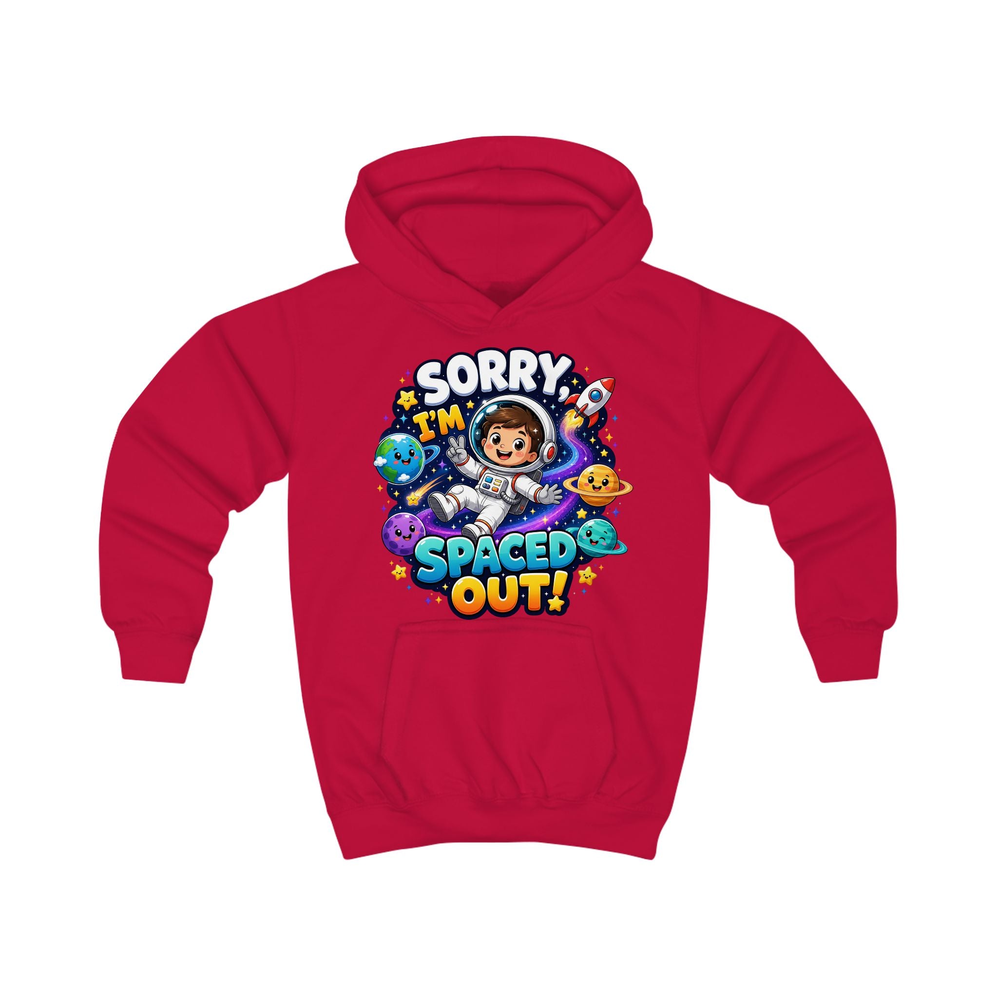 Sorry I’m Spaced Out Kids Hoodie — Cute Space Astronaut Sweatshirt for Children