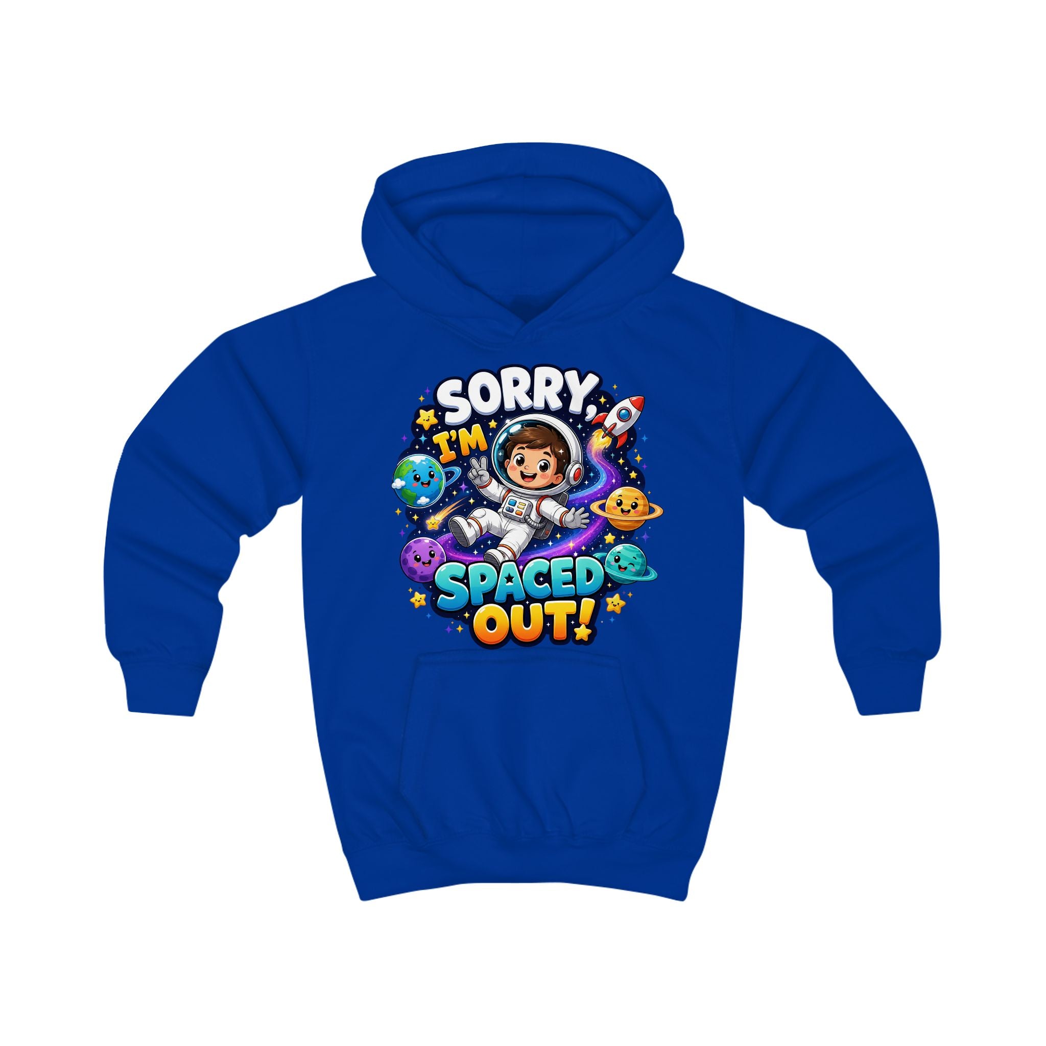 Sorry I’m Spaced Out Kids Hoodie — Cute Space Astronaut Sweatshirt for Children