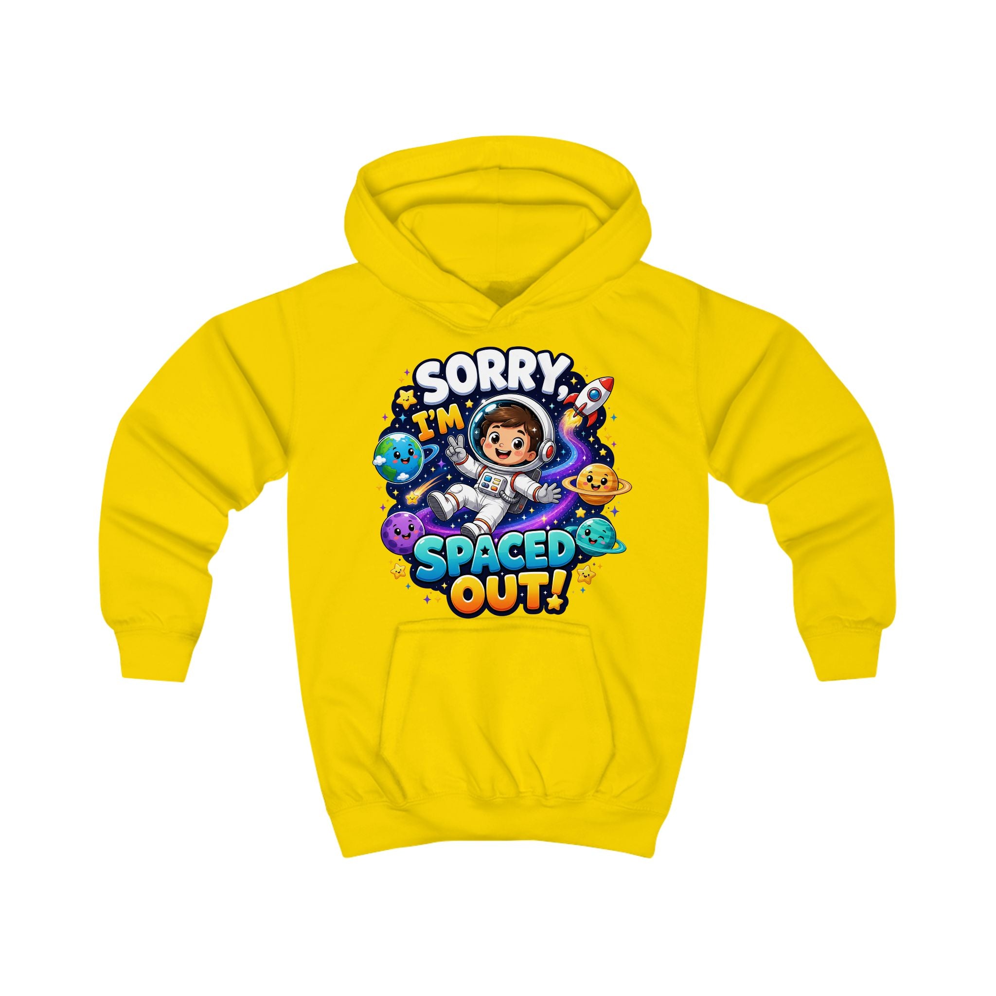 Sorry I’m Spaced Out Kids Hoodie — Cute Space Astronaut Sweatshirt for Children