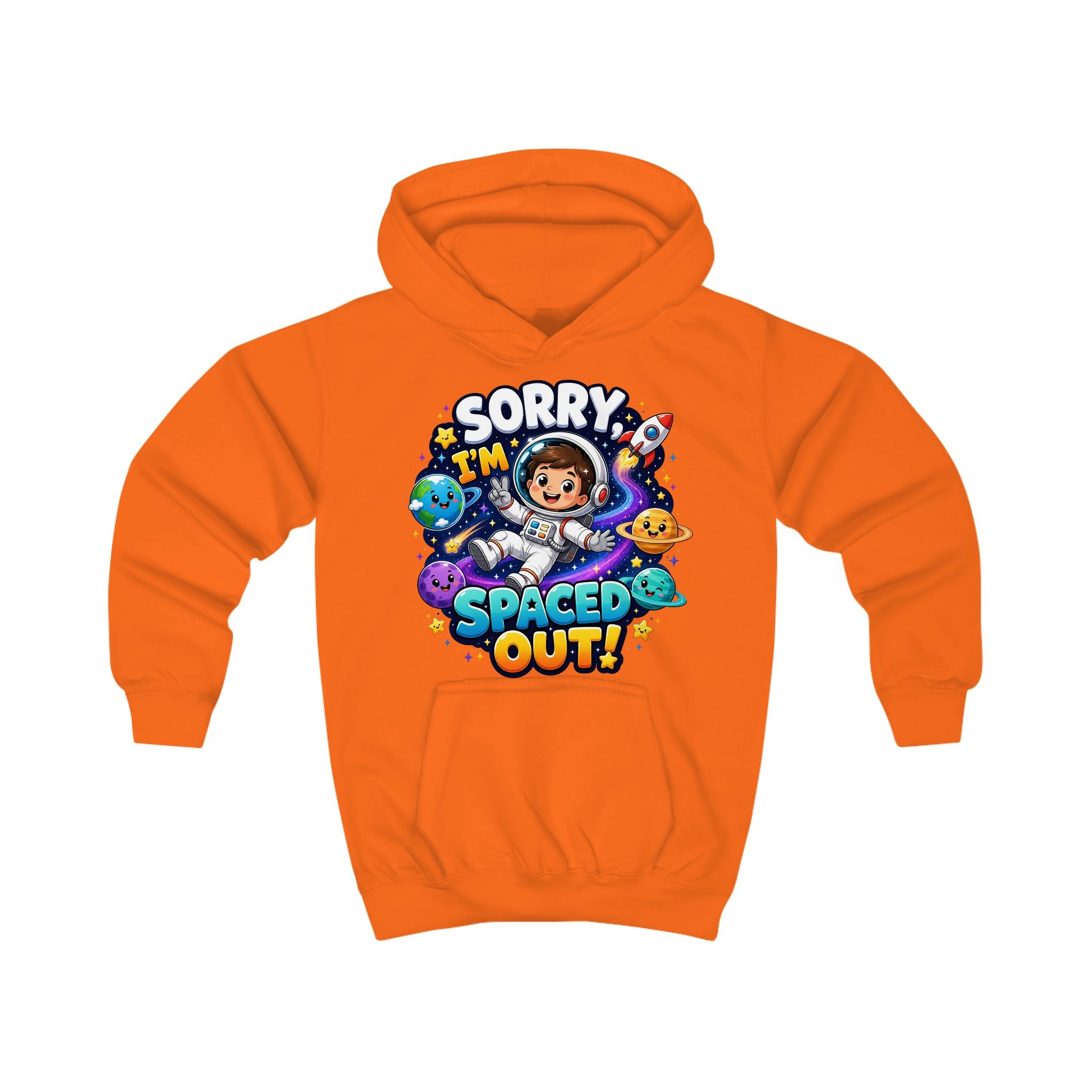 Sorry I’m Spaced Out Kids Hoodie — Cute Space Astronaut Sweatshirt for Children