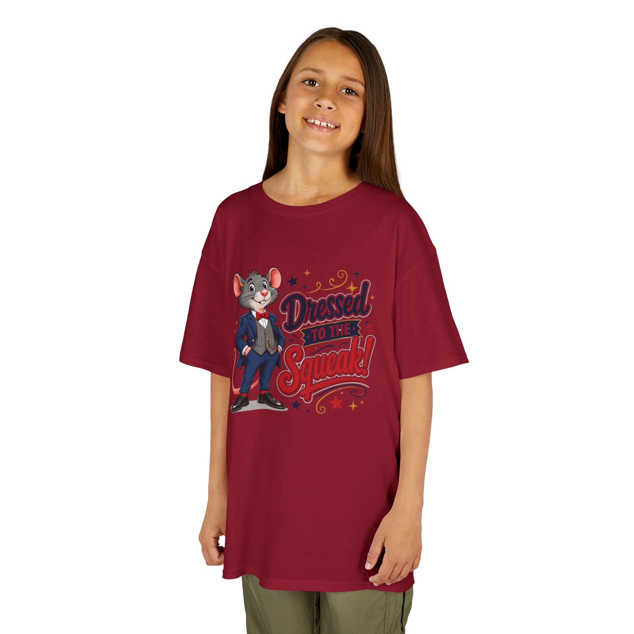 Kids Tee — "Dressed to the Squeak" Cartoon Mouse Graphic