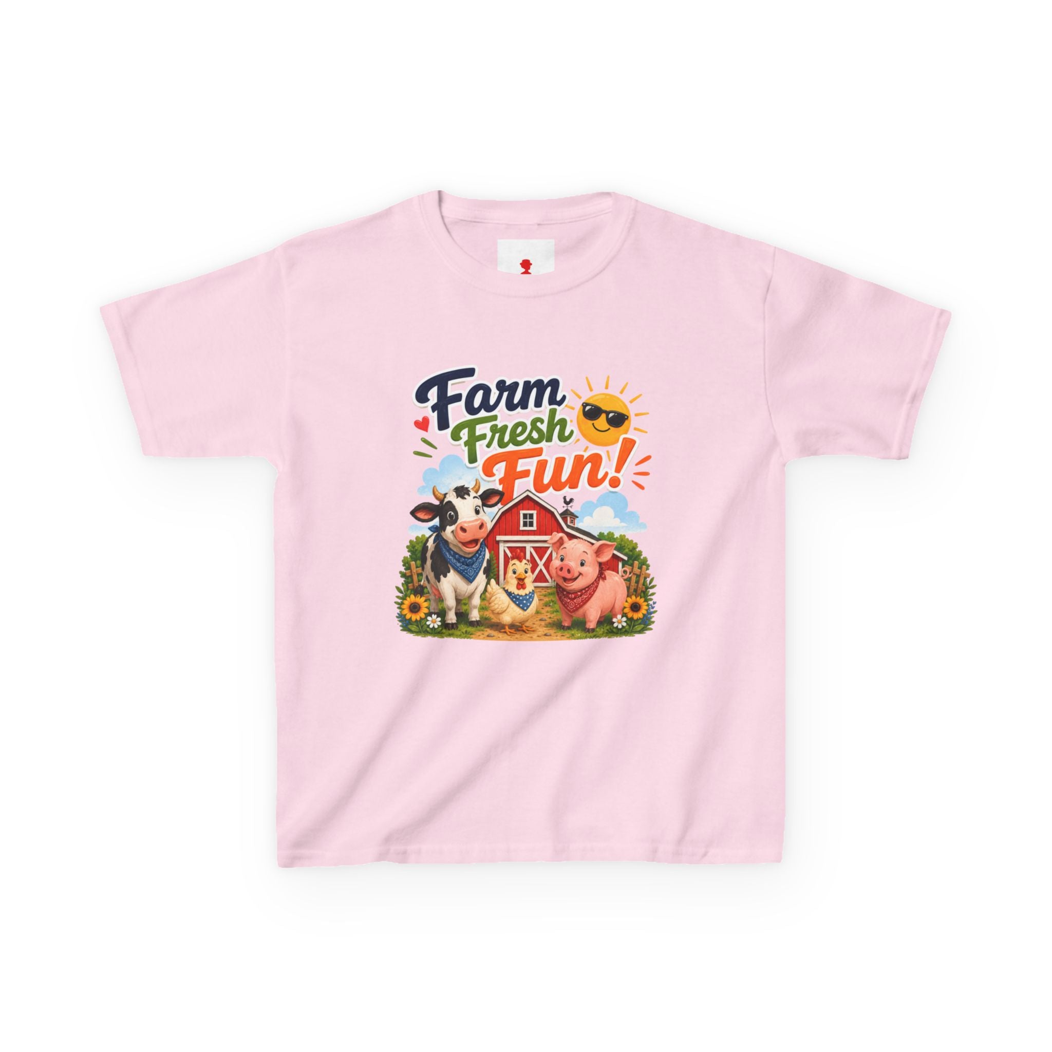 Kids Farm T-Shirt — "Farm Fresh Fun!" Cute Cow & Pig Toddler Tee