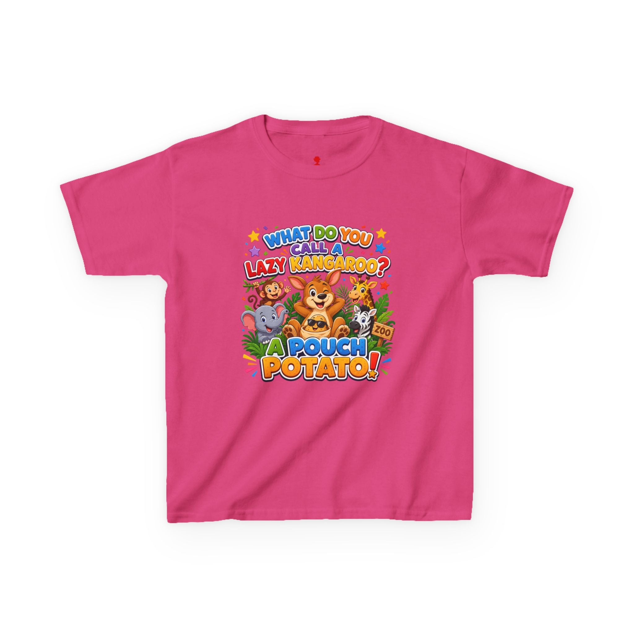 Lazy Kangaroo Pouch Potato Kids T-Shirt | Cute Animal Nursery Tee