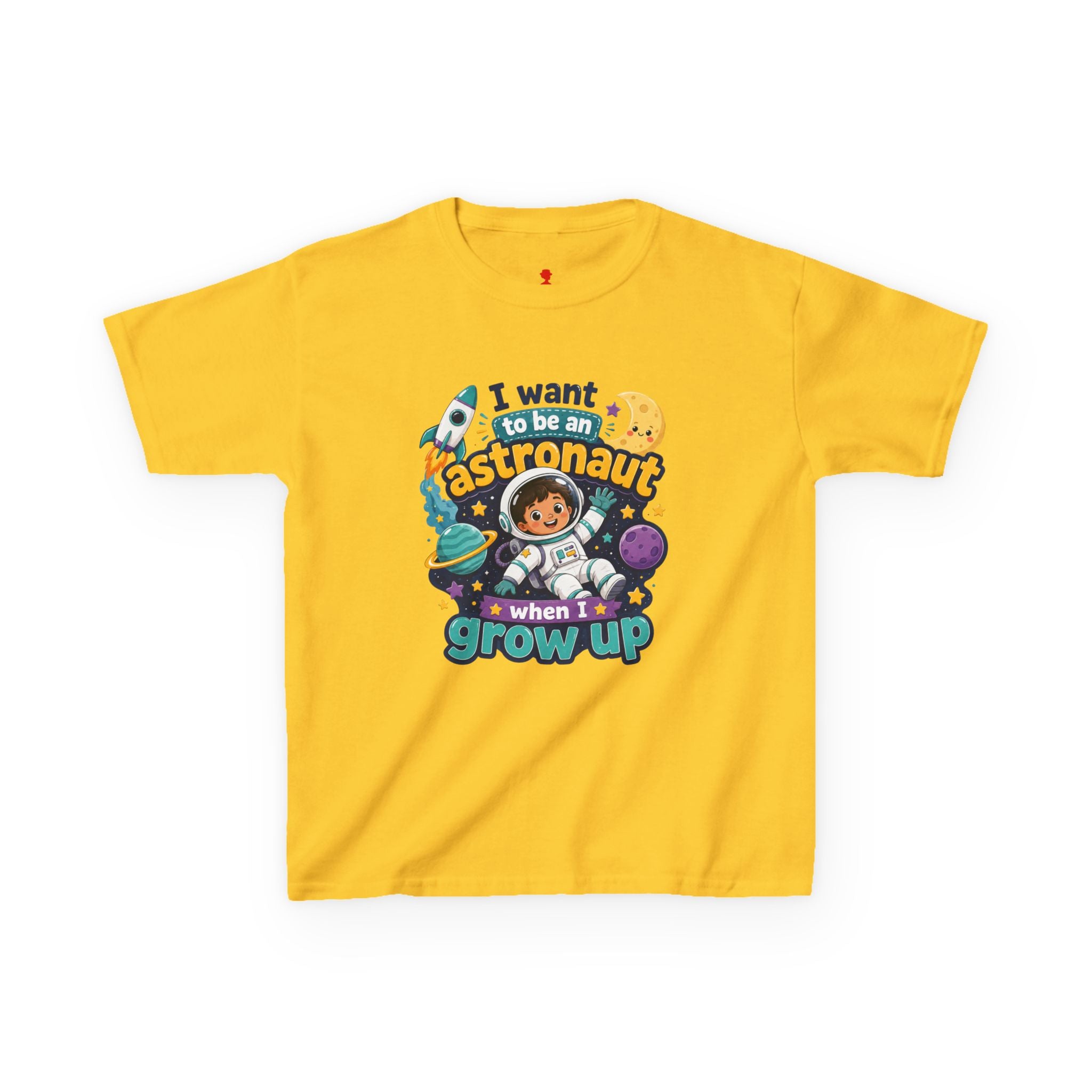 Kids Astronaut T-Shirt — "I Want to Be an Astronaut When I Grow Up" Space Tee