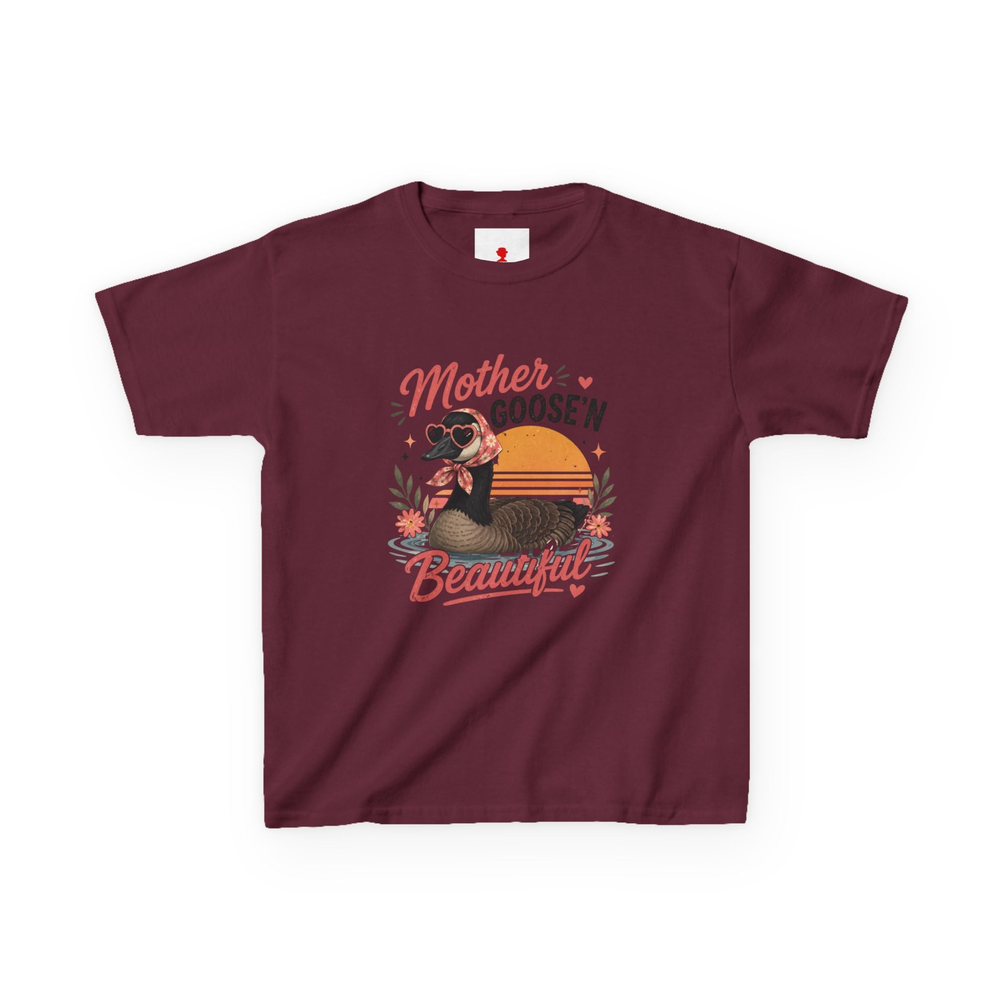 Kids Tee — "Mother Goose'n Beautiful" Cute Vintage Goose Graphic