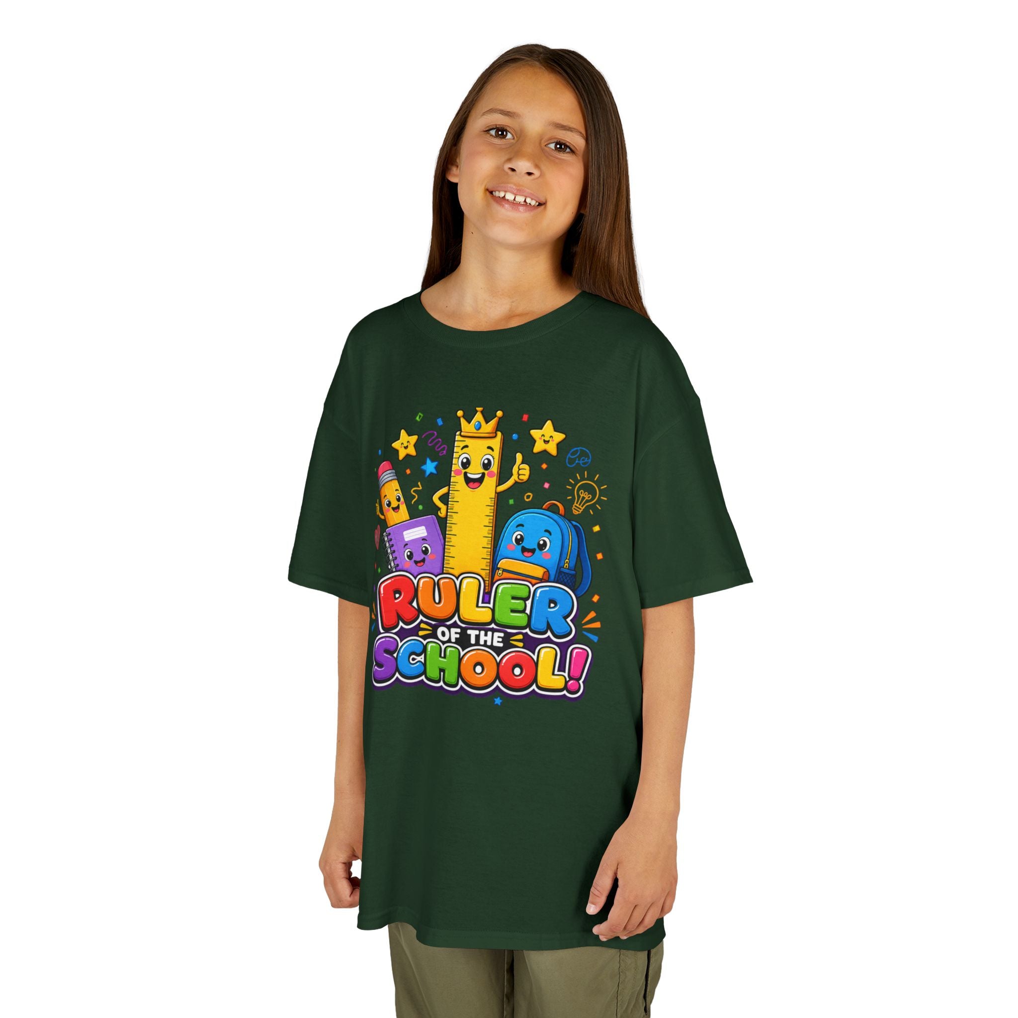 Ruler of the School kids T-Shirt | Cute School Supplies Graphic