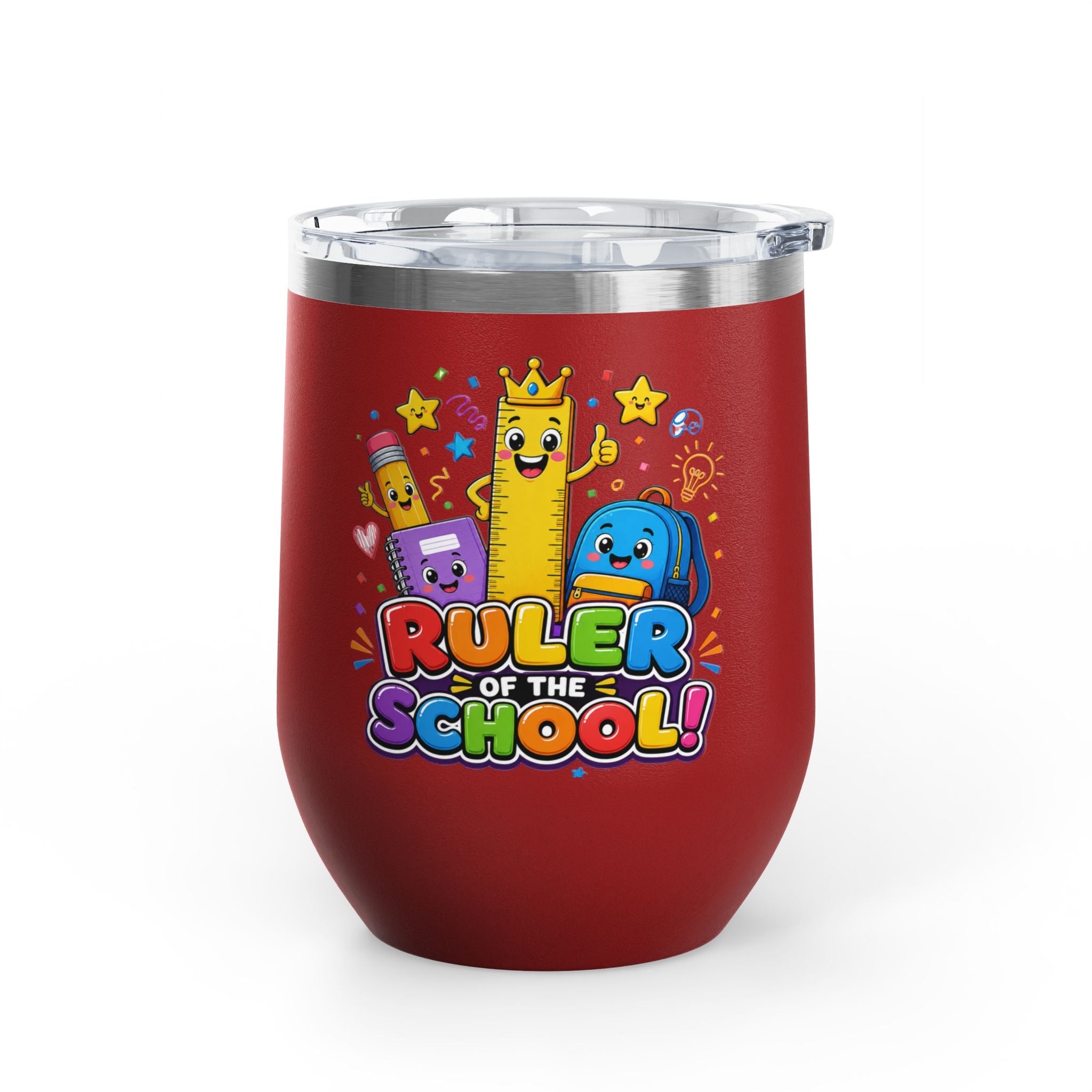 "Ruler of the School" Cute Teacher Gift, 12oz Insulated Cup