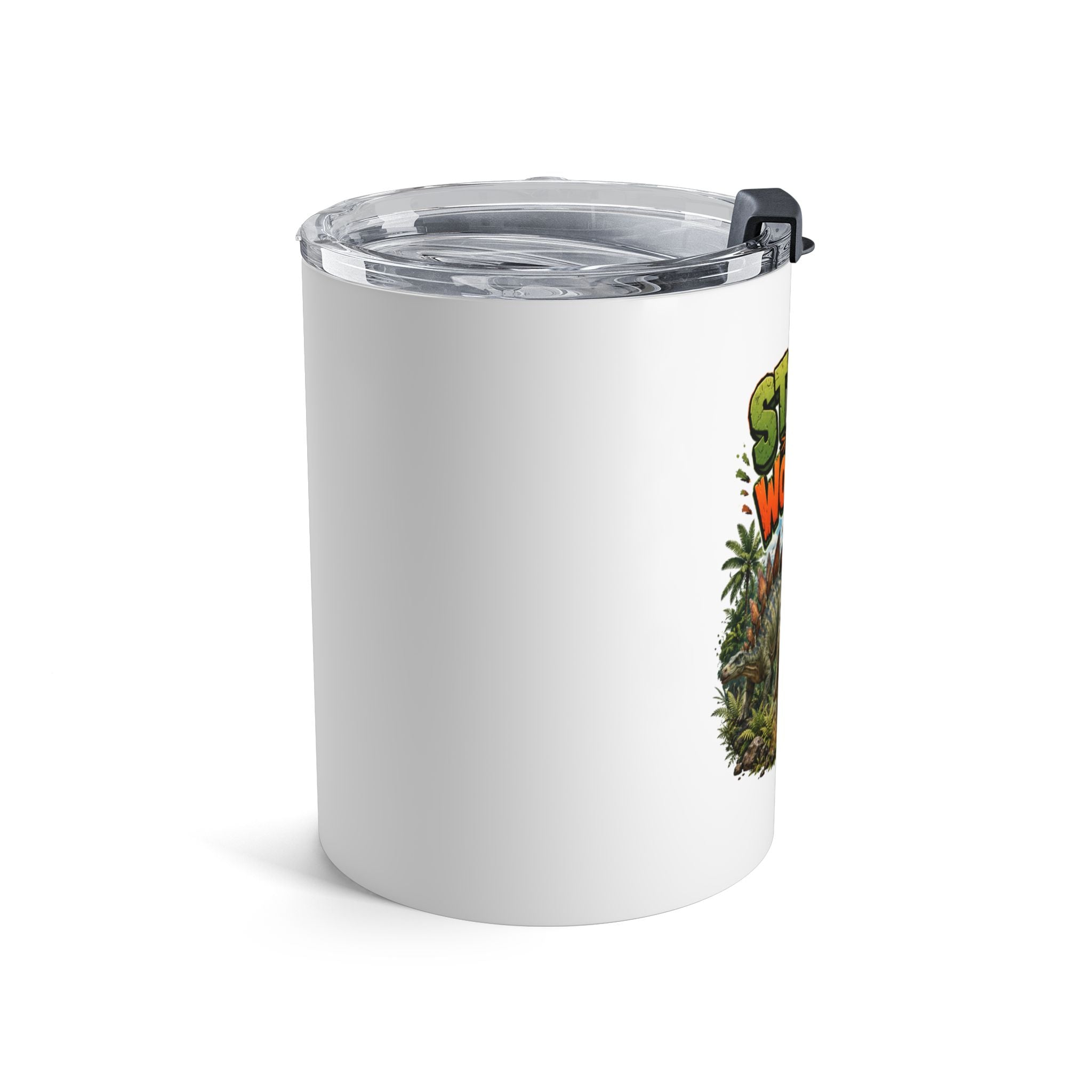 10oz Tumbler - "Stomp Into Wonder" Dinosaur Travel Mug | Jurassic Adventure Drinkware