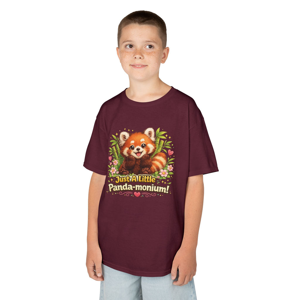 Red Panda Illustration Kids T-Shirt | "Just A Little Panda-monium"