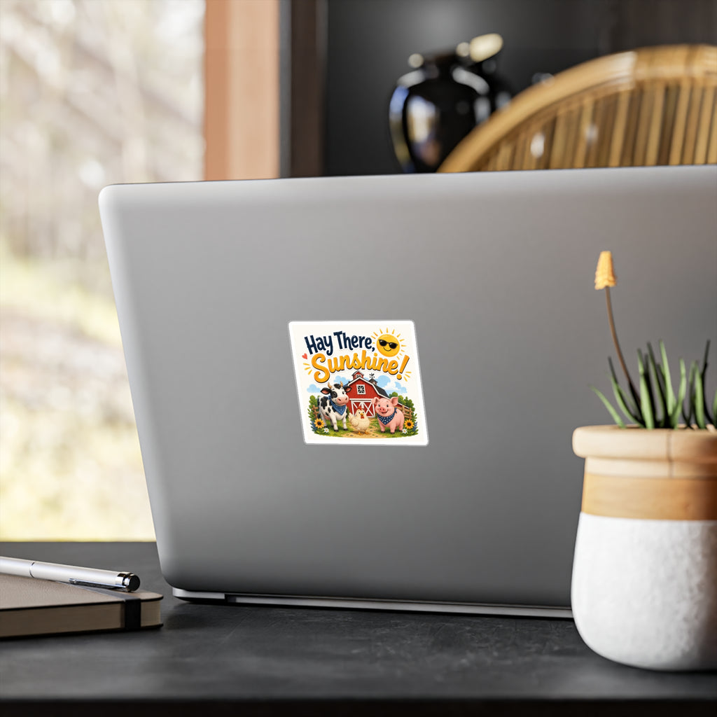 Hay There Sunshine! Farm Animal Vinyl Sticker