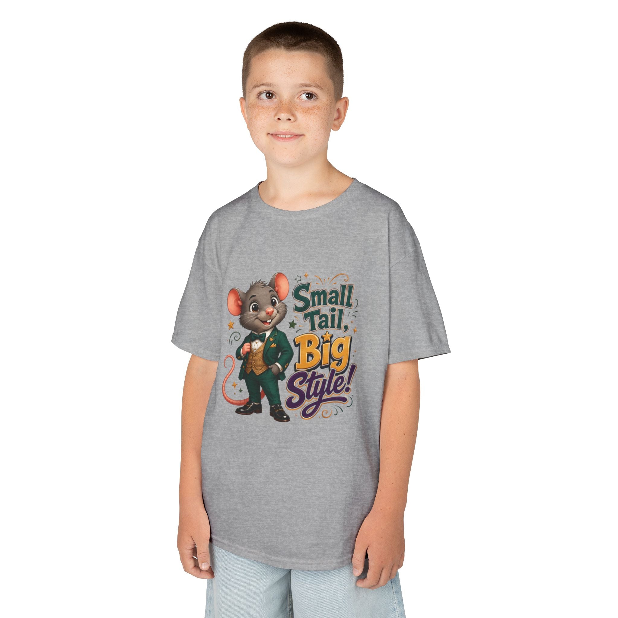 Kids T-Shirt — “Small Tail, Big Style!” Cartoon Mouse Graphic Tee