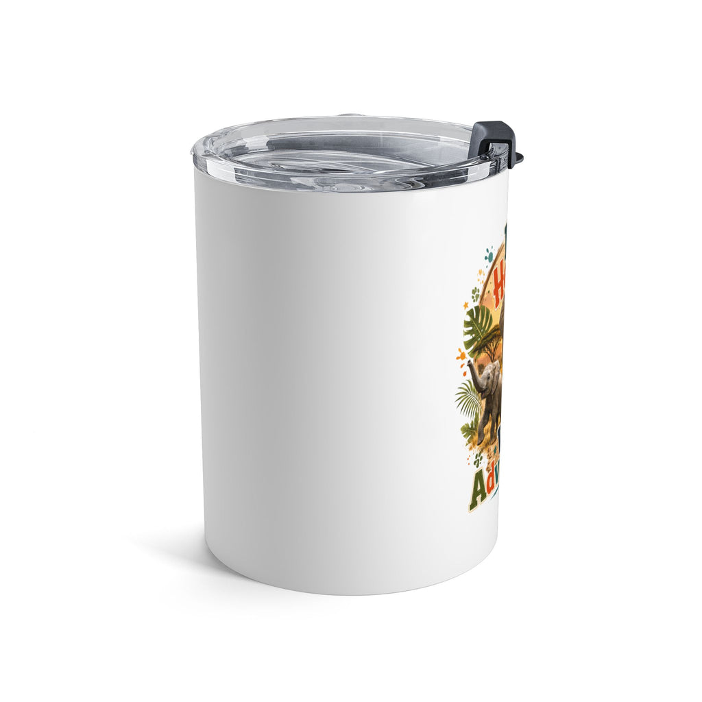 10oz Elephant Tumbler – “Big Hearts, Wild Adventures!” Insulated Travel Cup