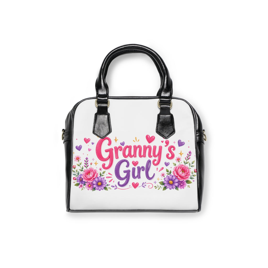 Granny's Girl Shoulder Handbag | Floral Hearts Design