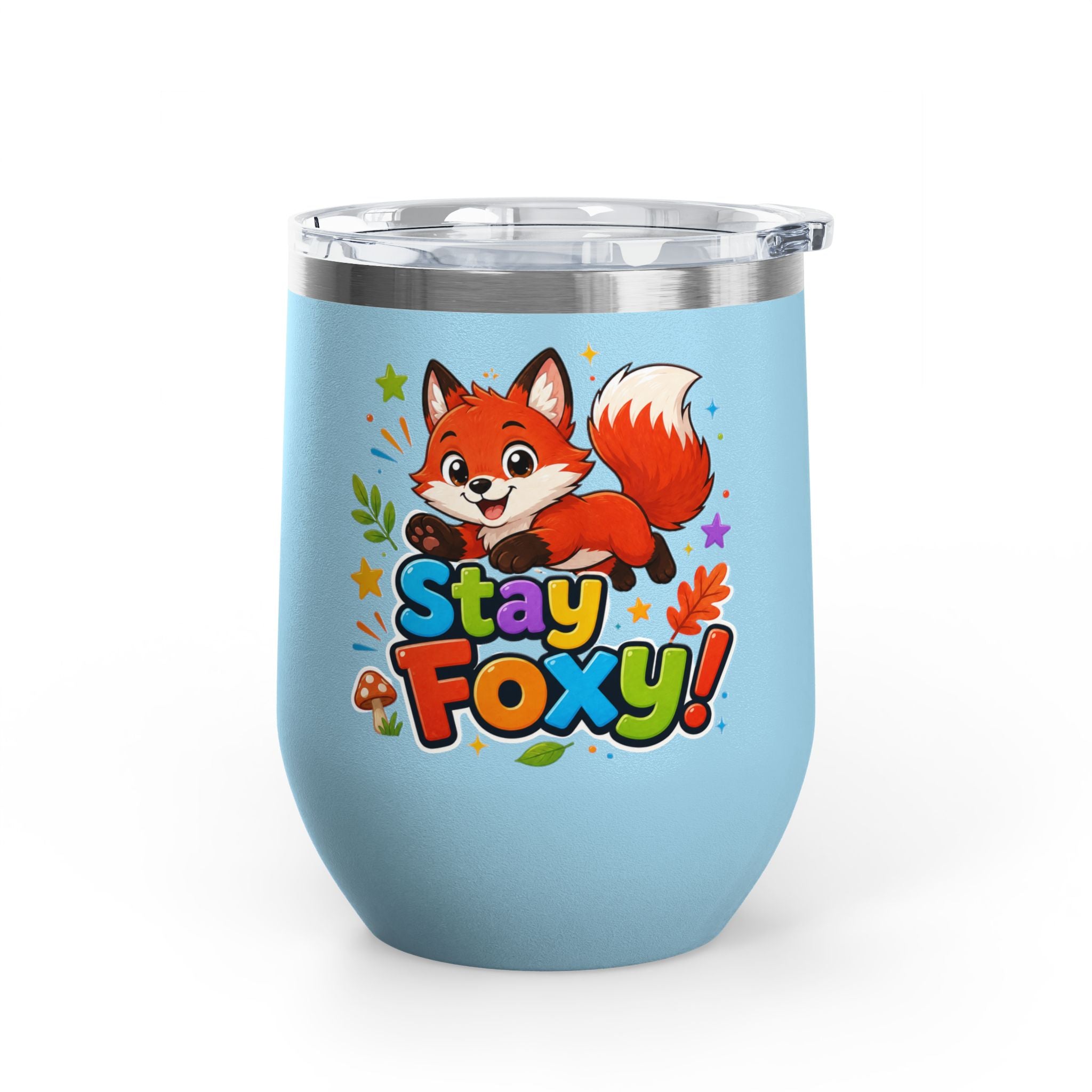 Stay Foxy 12oz Tumbler — Cute Fox Insulated Cup