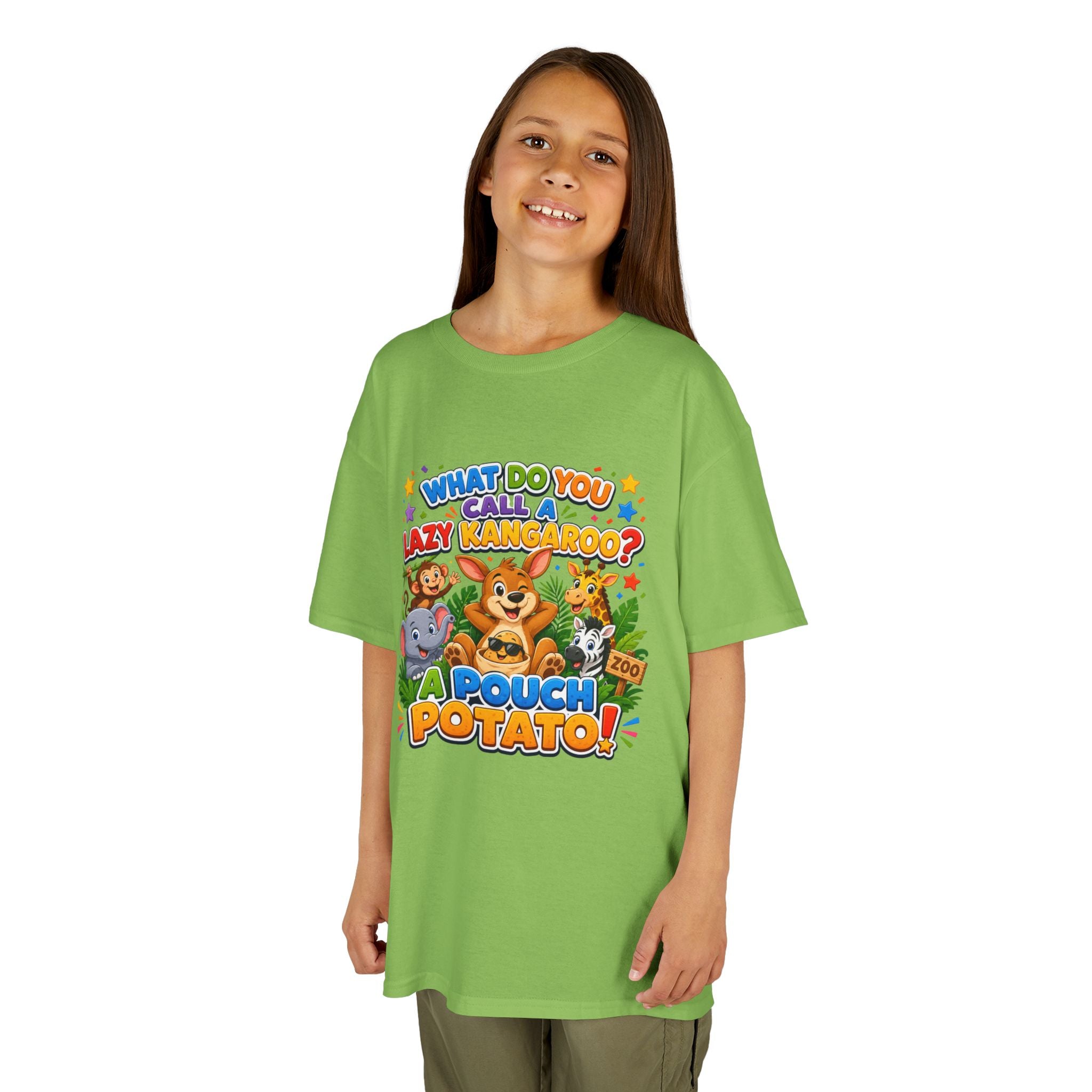 Lazy Kangaroo Pouch Potato Kids T-Shirt | Cute Animal Nursery Tee