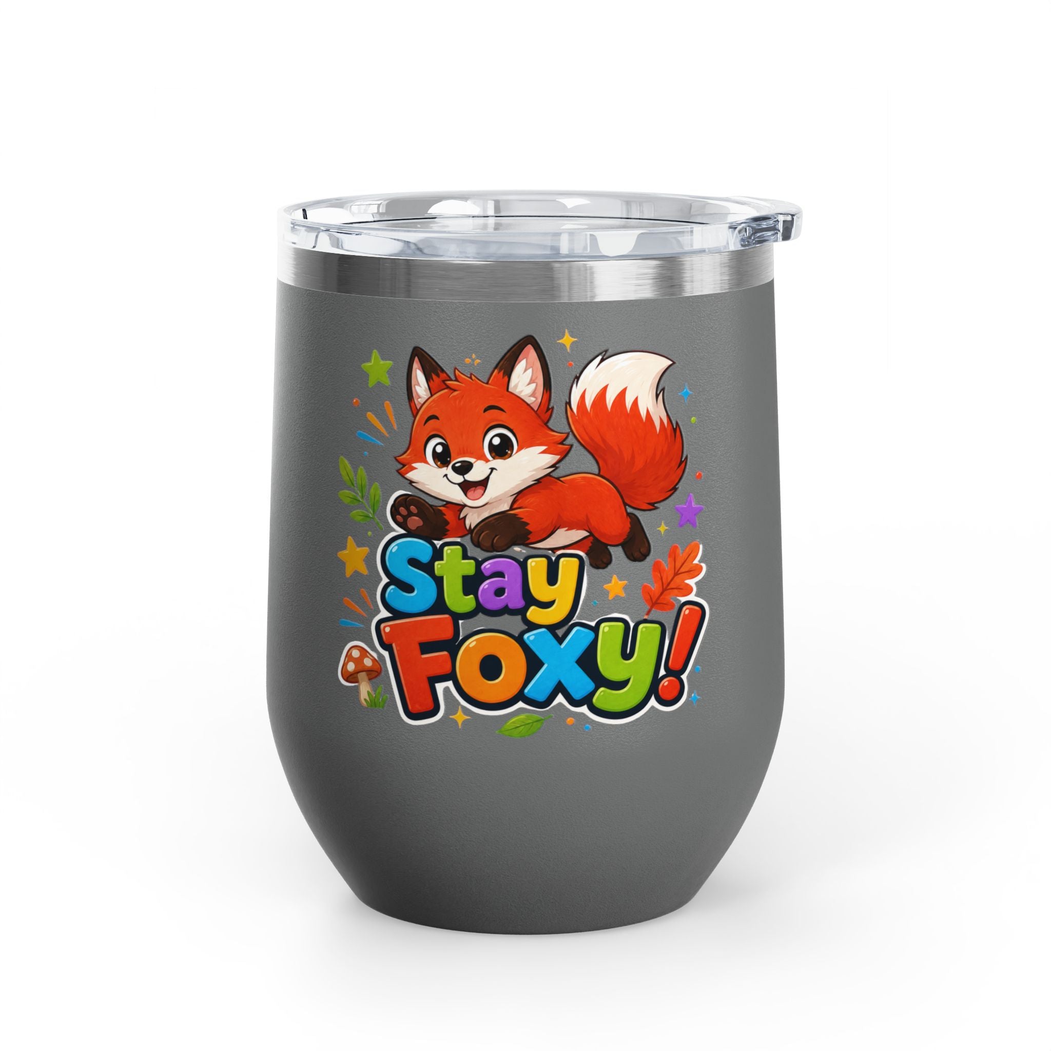 Stay Foxy 12oz Tumbler — Cute Fox Insulated Cup