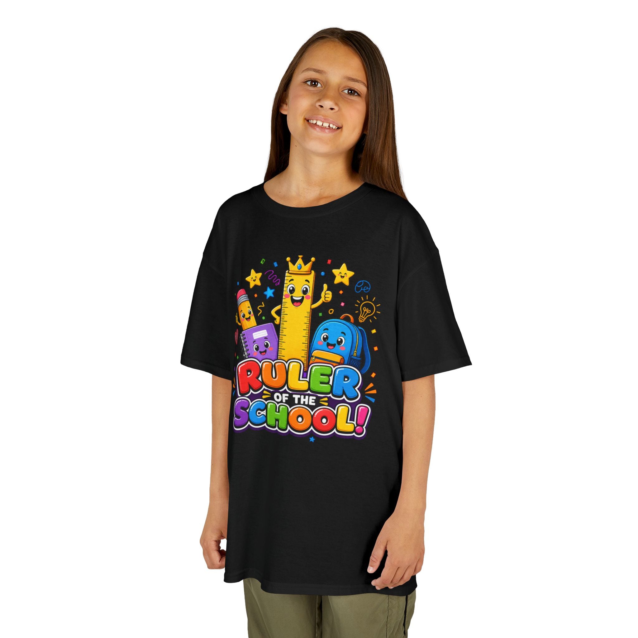 Ruler of the School kids T-Shirt | Cute School Supplies Graphic