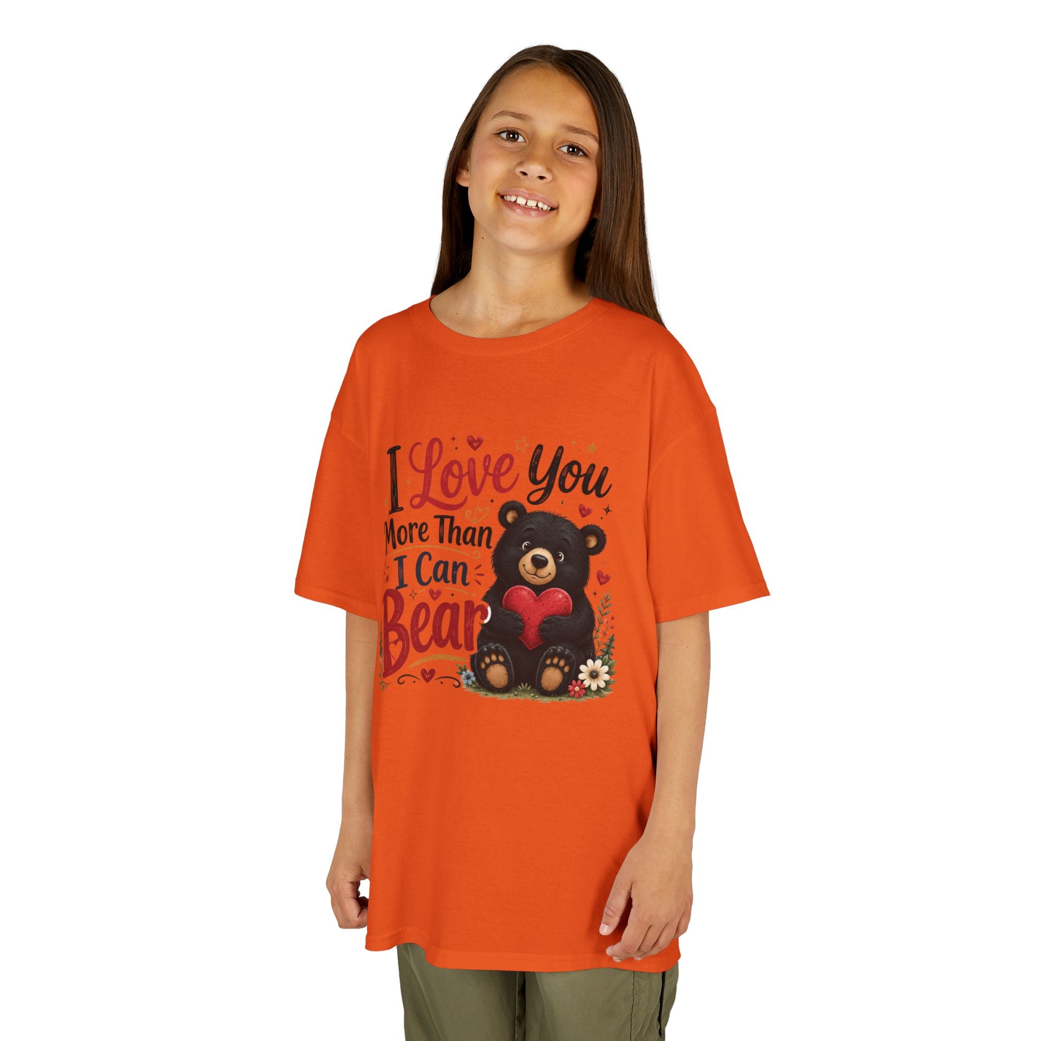 Kids T-Shirt - "I Love You More Than I Can Bear" Cute Bear Valentine Tee
