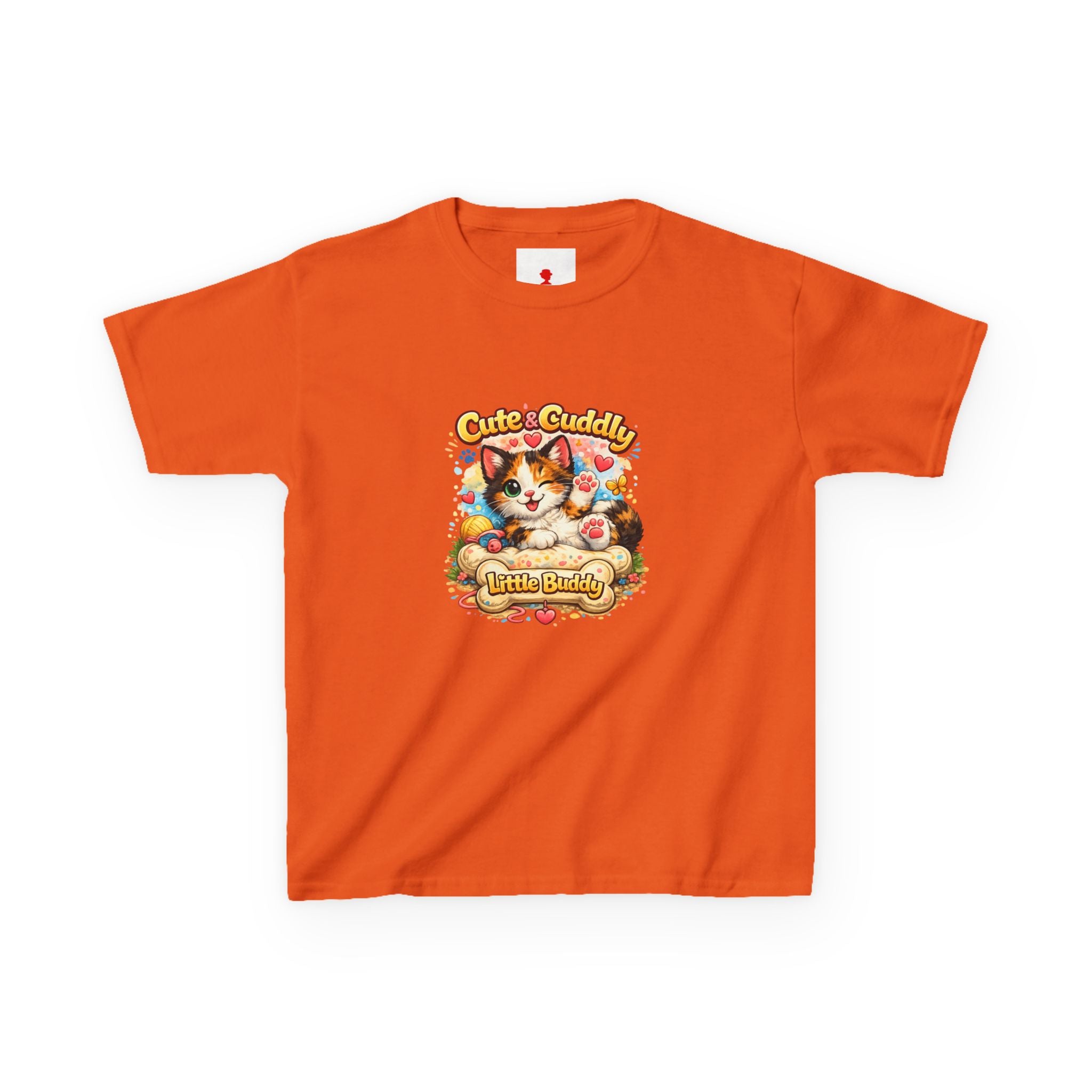 Kids T-Shirt — "Cute & Cuddly Little Buddy" Cat Graphic Tee