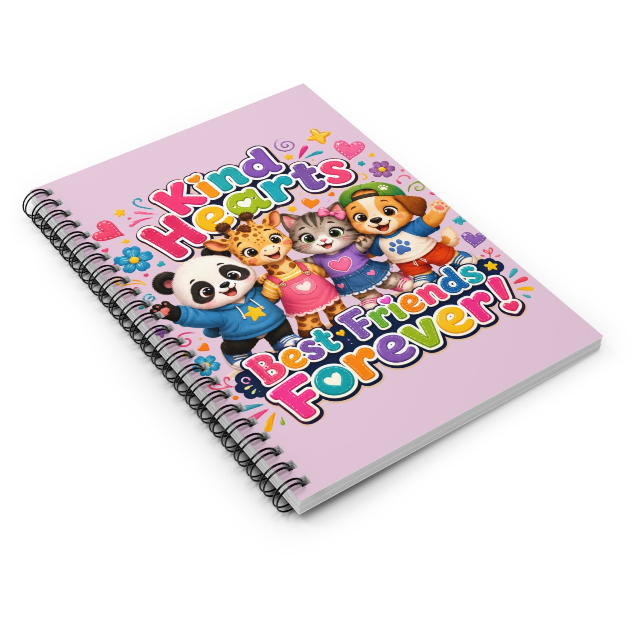 Kind Hearts Best Friends Forever! Spiral Notebook — Cute Kids Journal (Ruled)