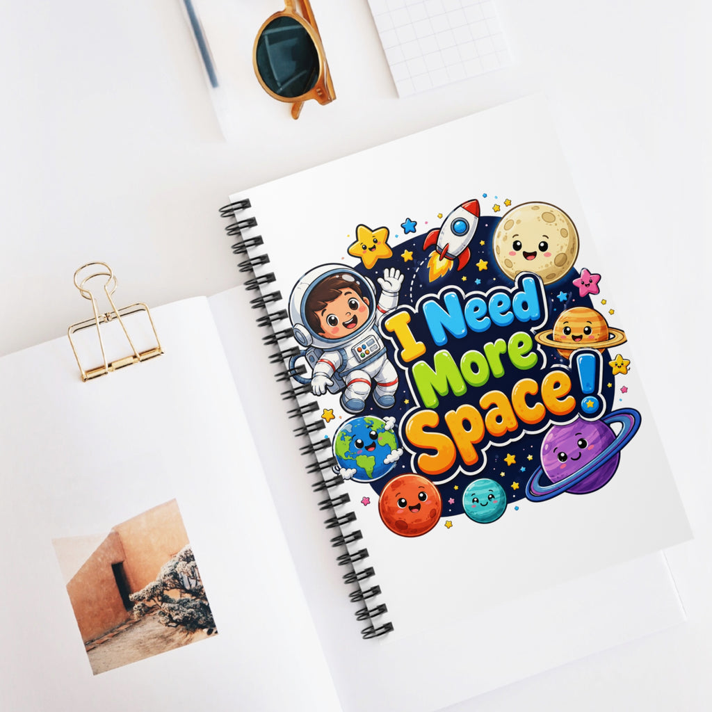 I Need More Space! Cute Space-themed Spiral Notebook — Ruled Journal for Kids
