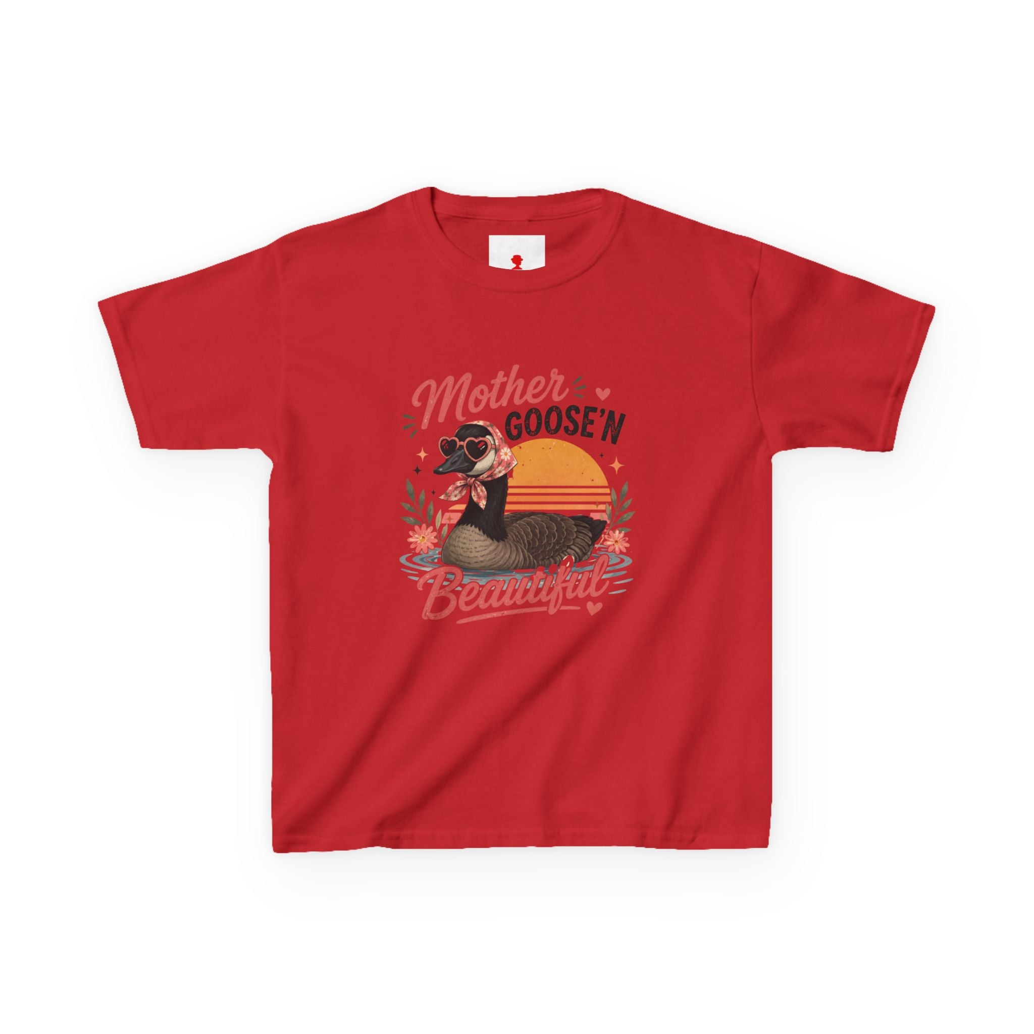 Kids Tee — "Mother Goose'n Beautiful" Cute Vintage Goose Graphic