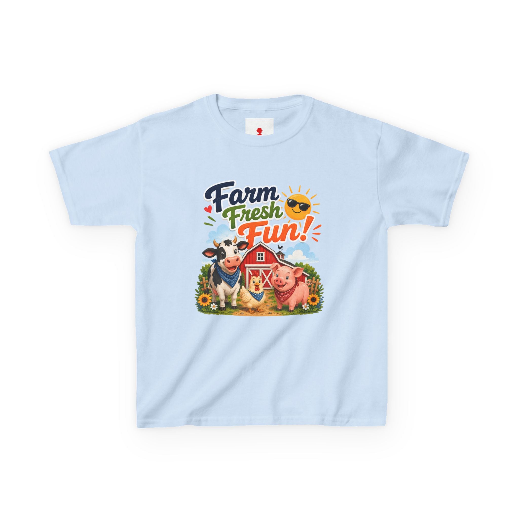 Kids Farm T-Shirt — "Farm Fresh Fun!" Cute Cow & Pig Toddler Tee